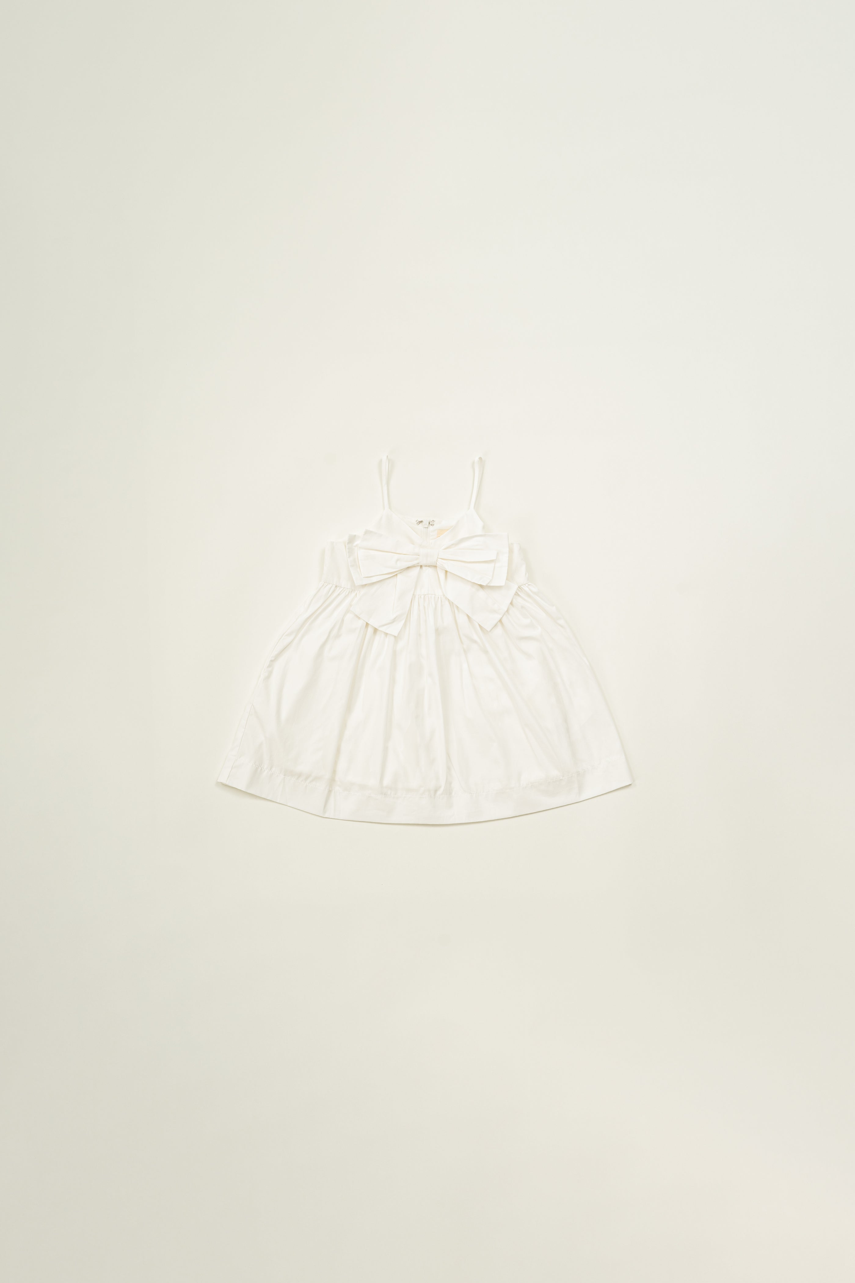 Mini Sleeveless Dress With Detachable Bow in White