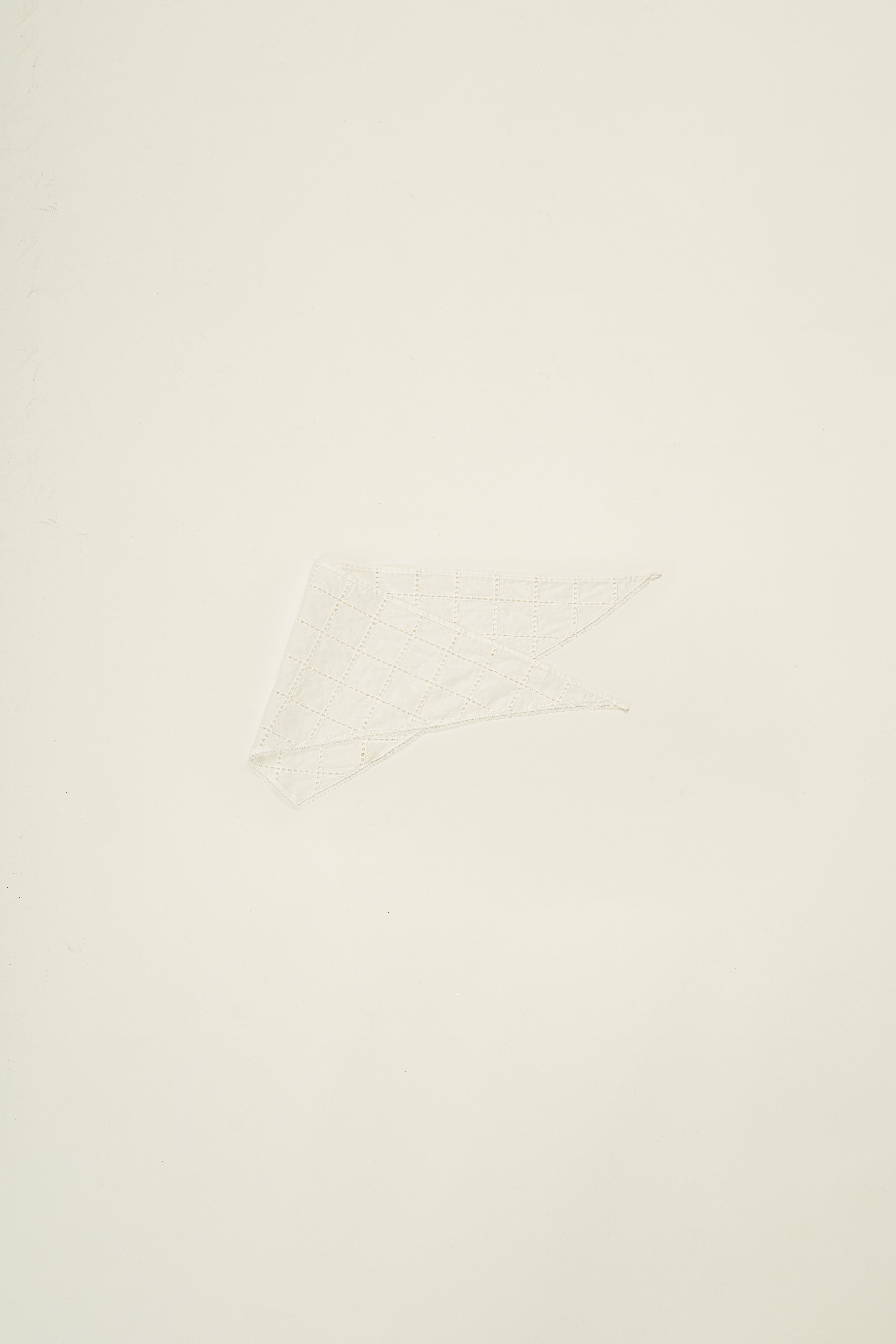 Square Broderie Scarf in White