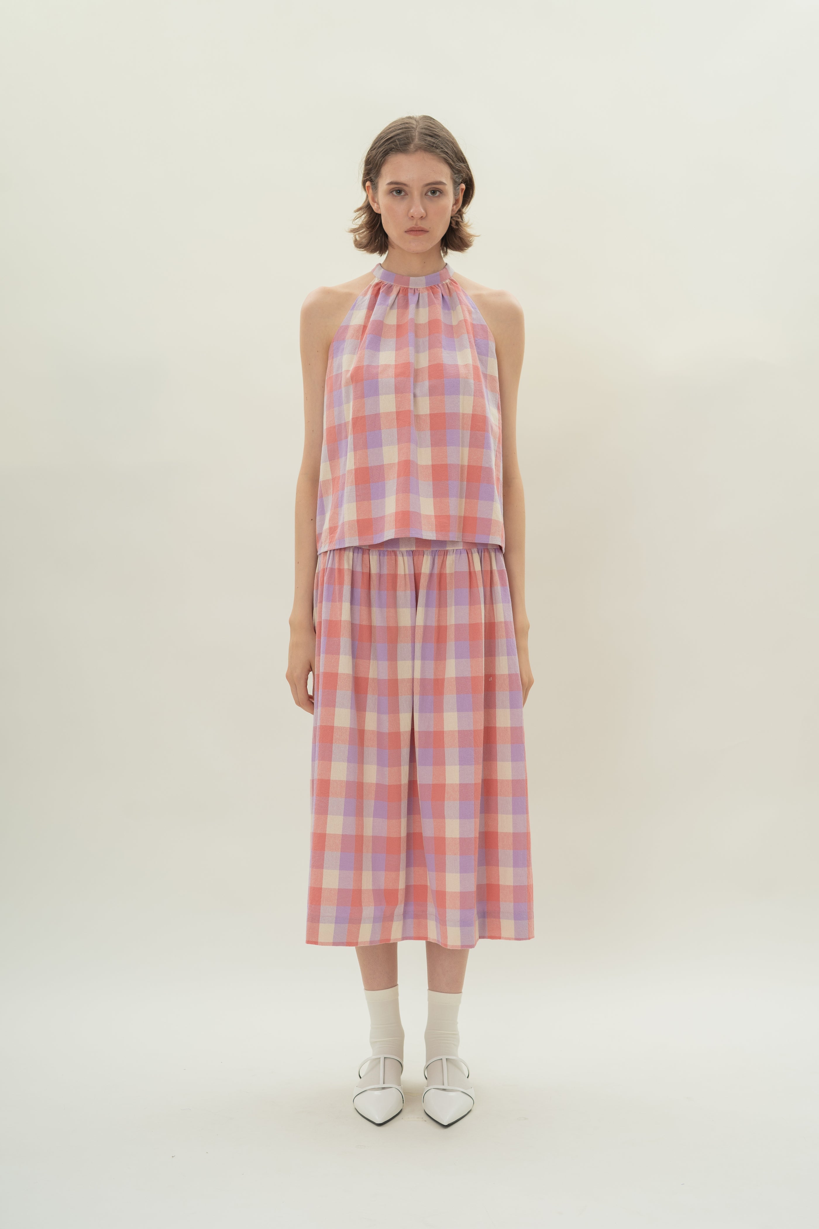 Tie Back Halter Top in Joie Gingham