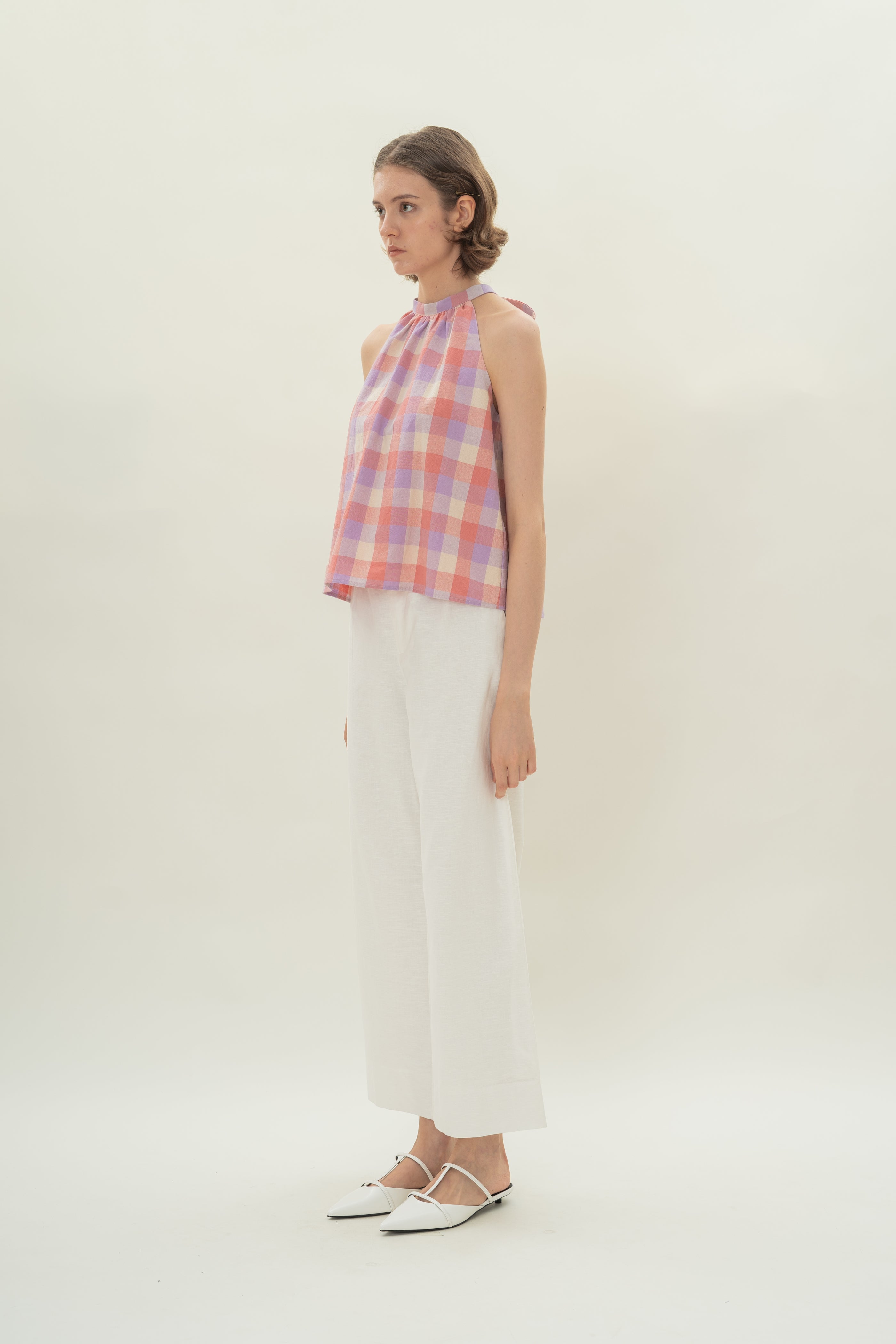 Tie Back Halter Top in Joie Gingham