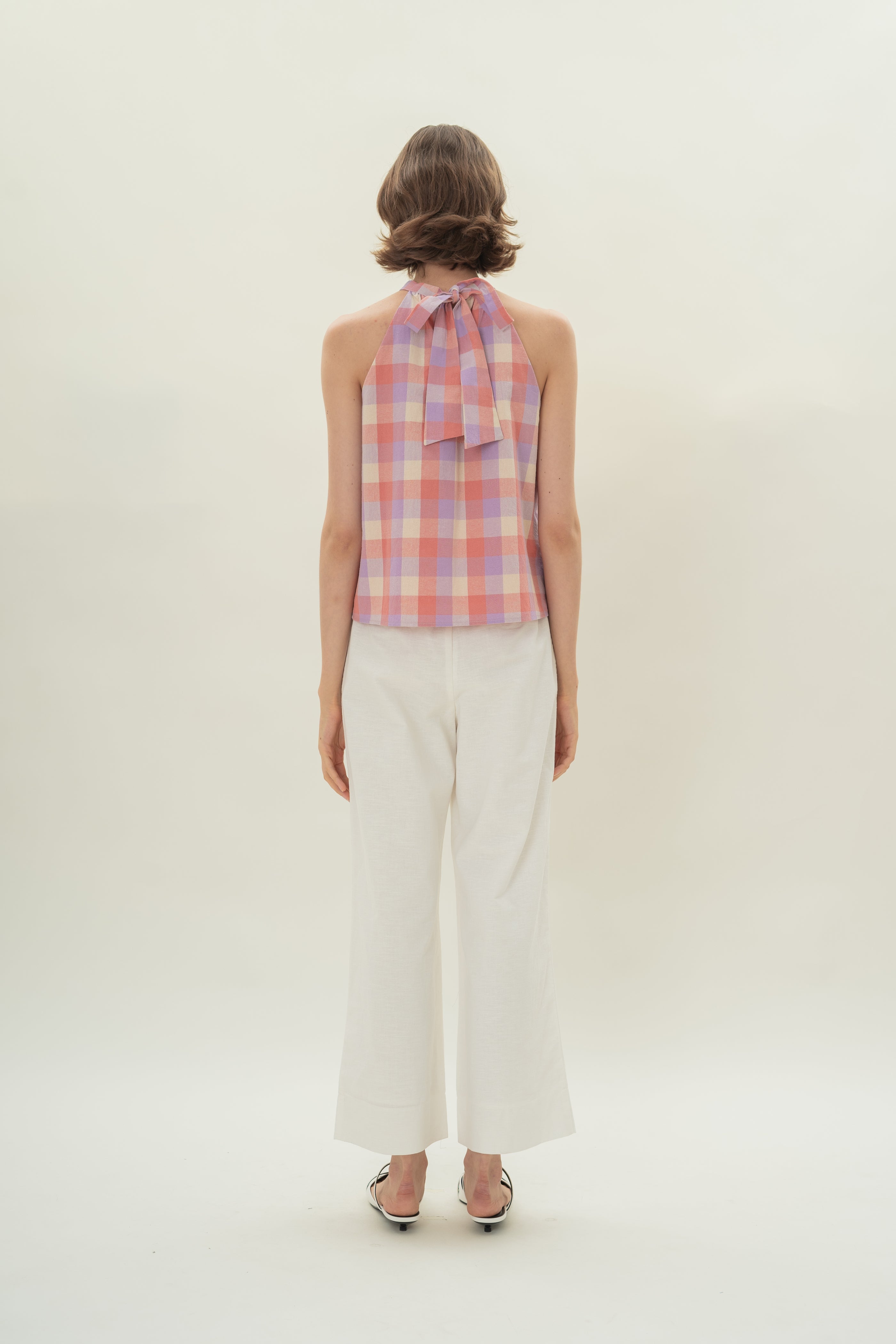 Tie Back Halter Top in Joie Gingham