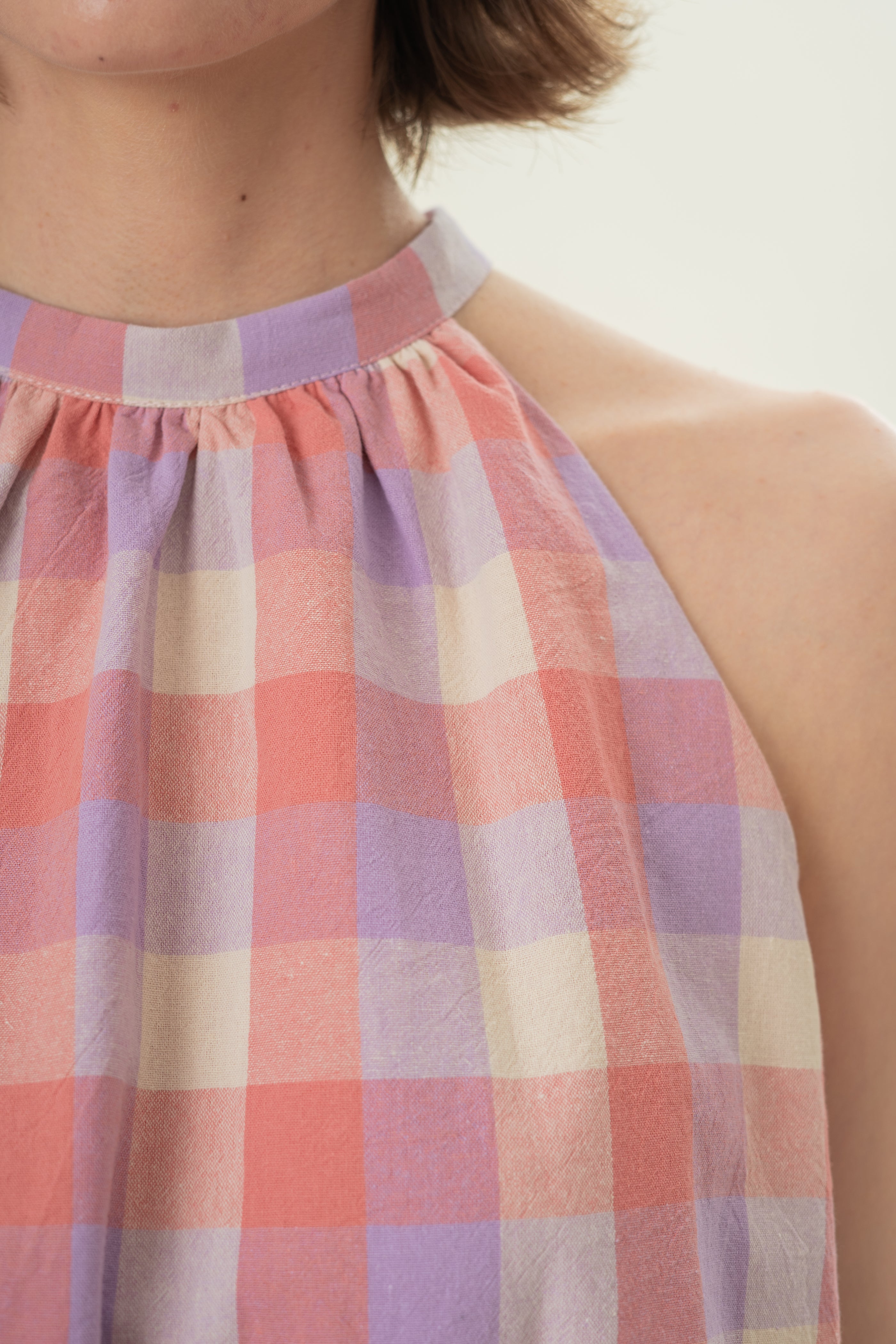 Tie Back Halter Top in Joie Gingham