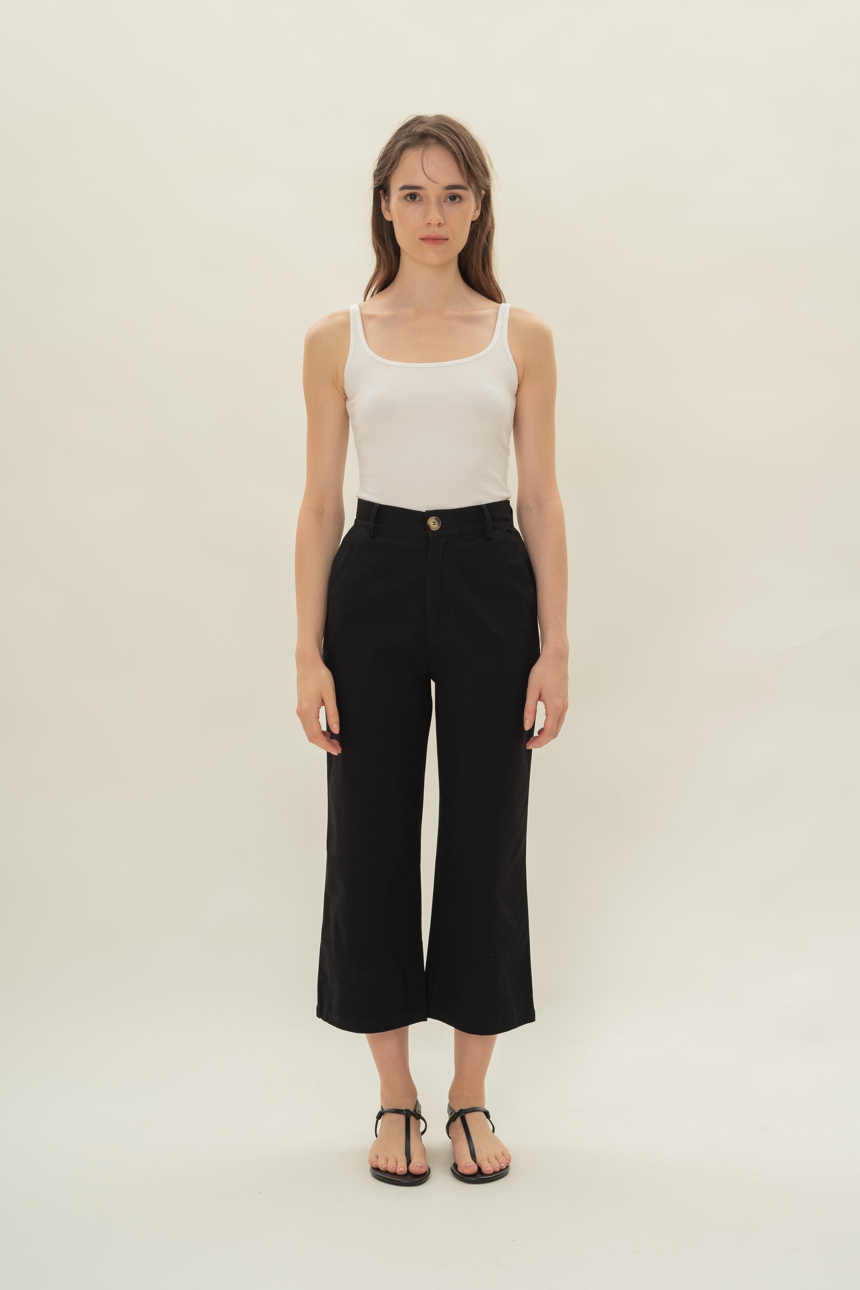 Classic Cotton Culottes in Black