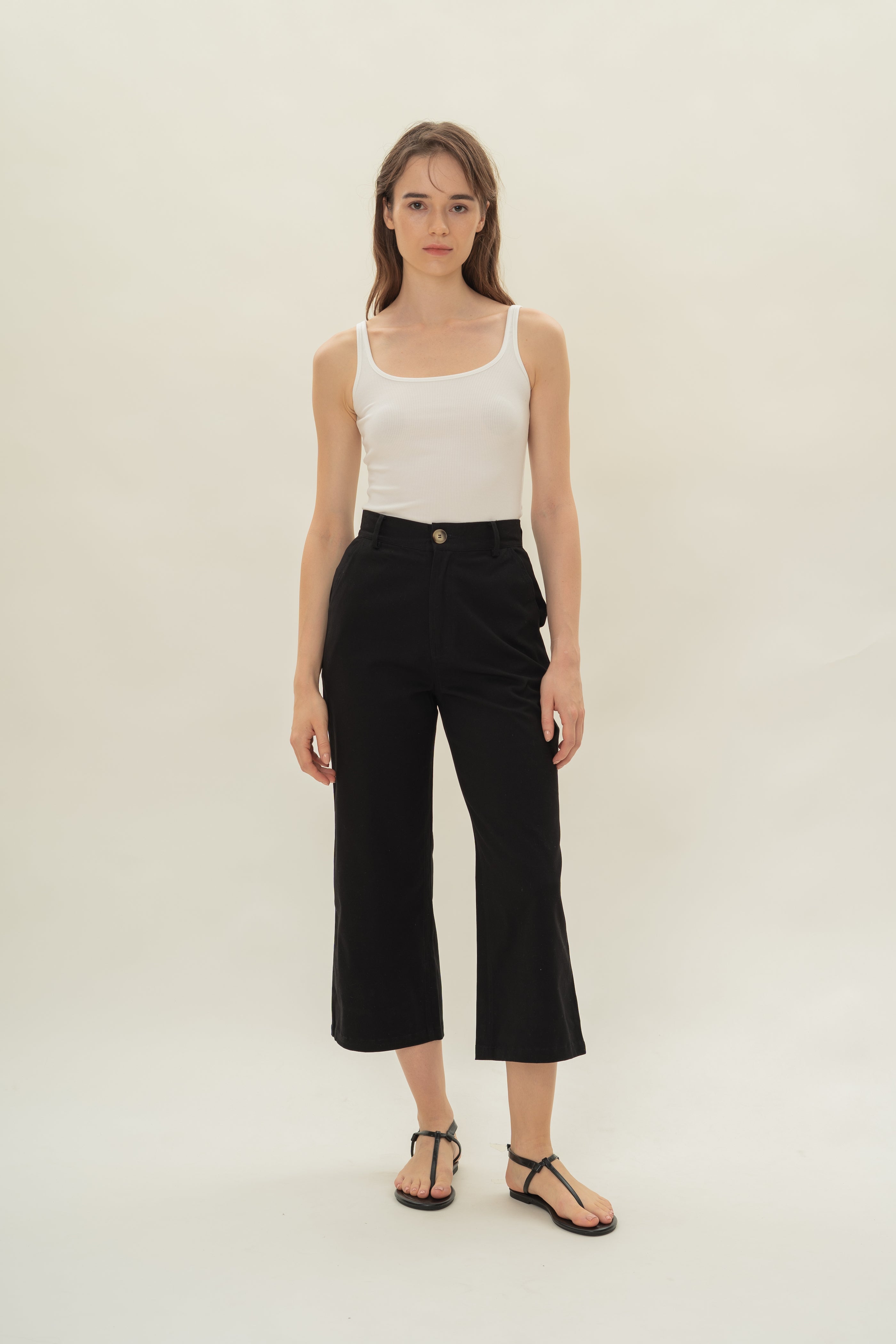 Classic Cotton Culottes in Black