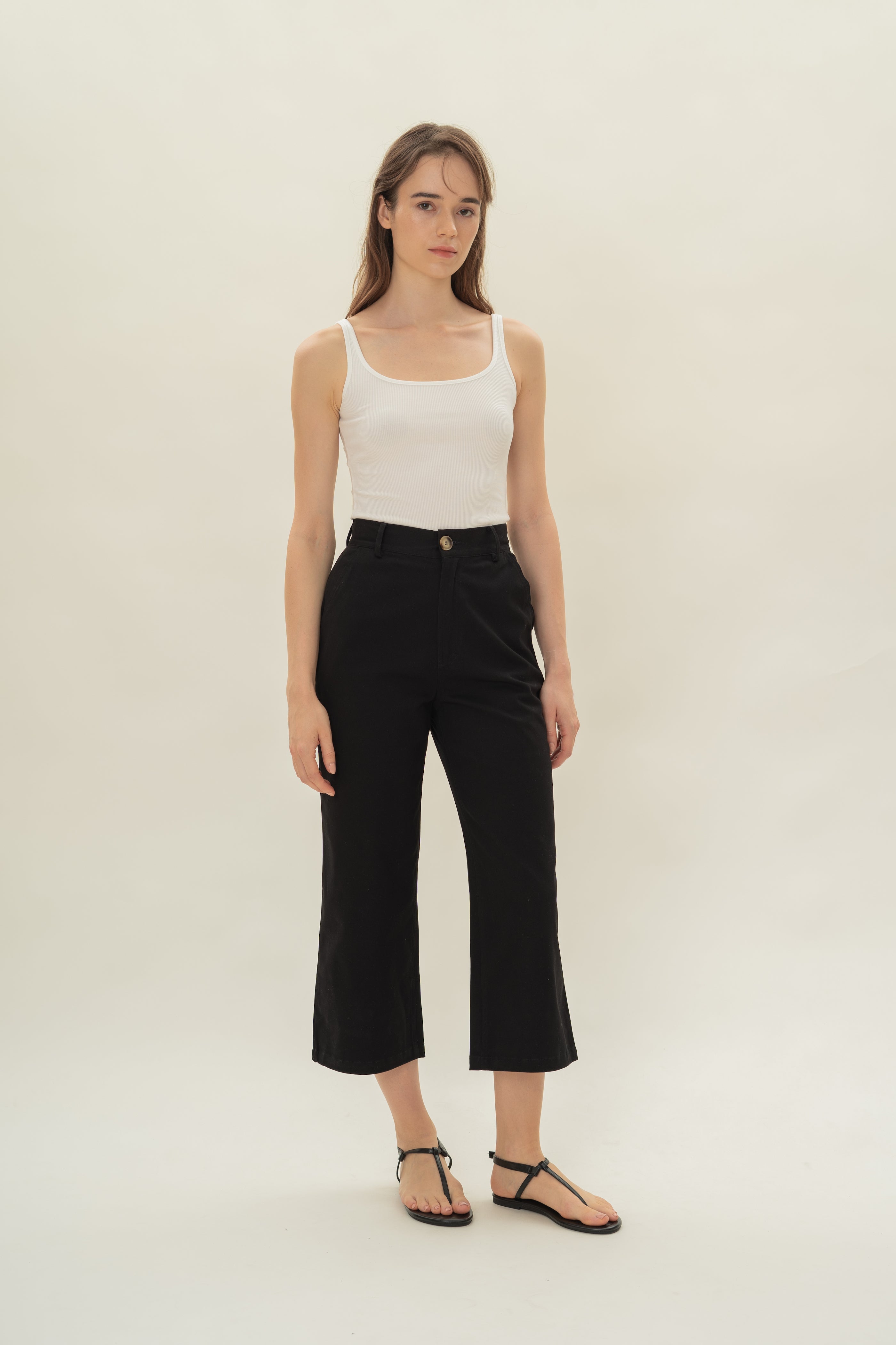 Classic Cotton Culottes in Black