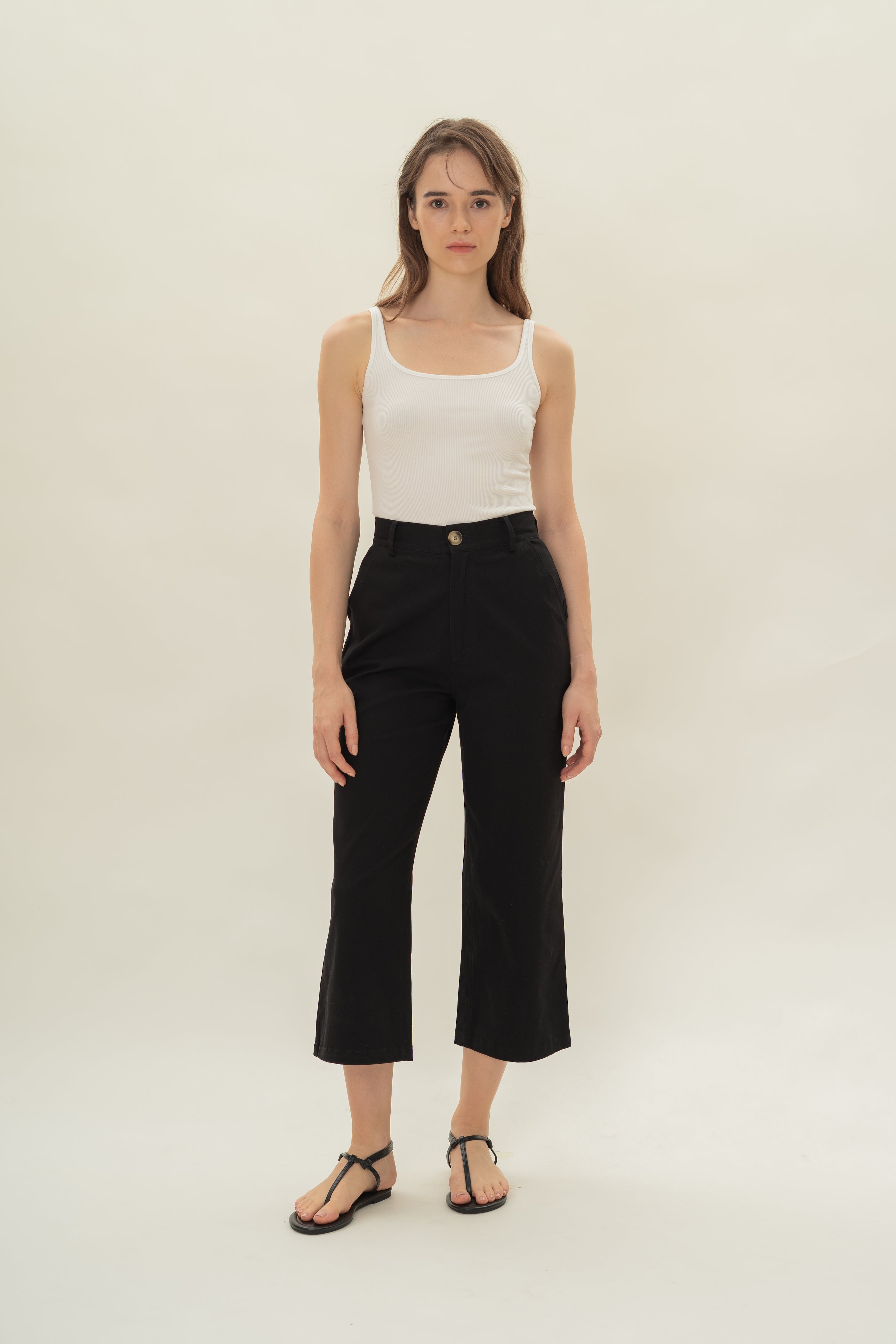 Classic Cotton Culottes in Black