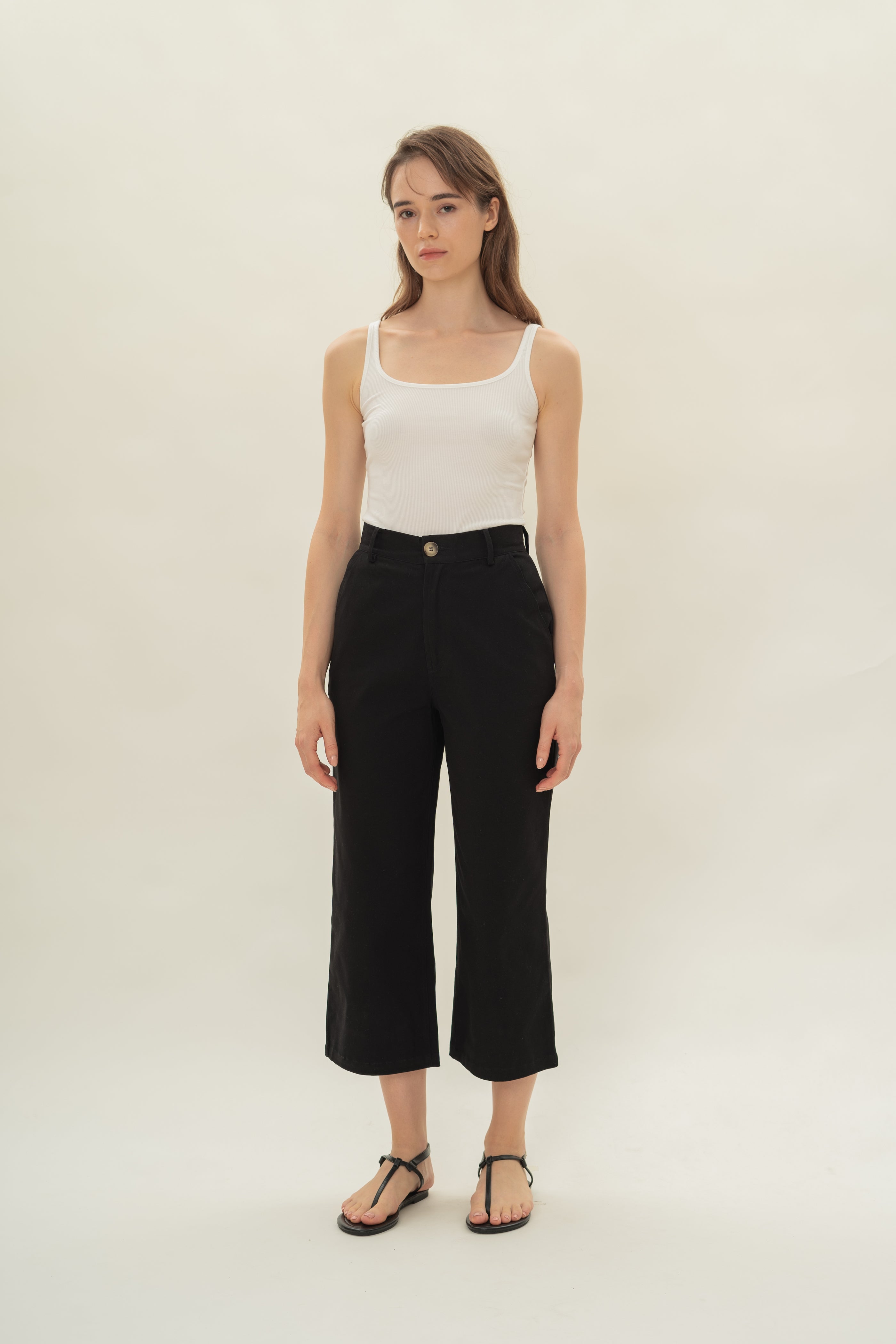 Classic Cotton Culottes in Black