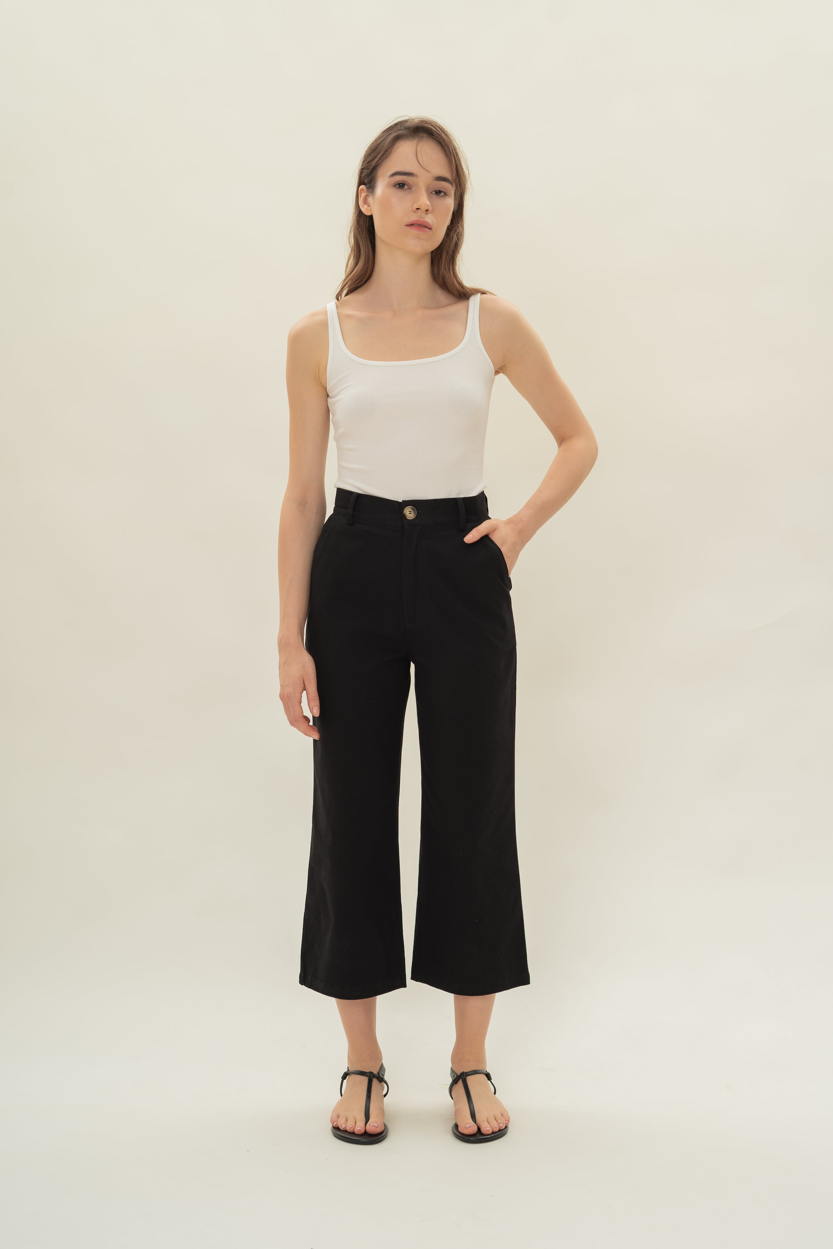 Classic Cotton Culottes in Black