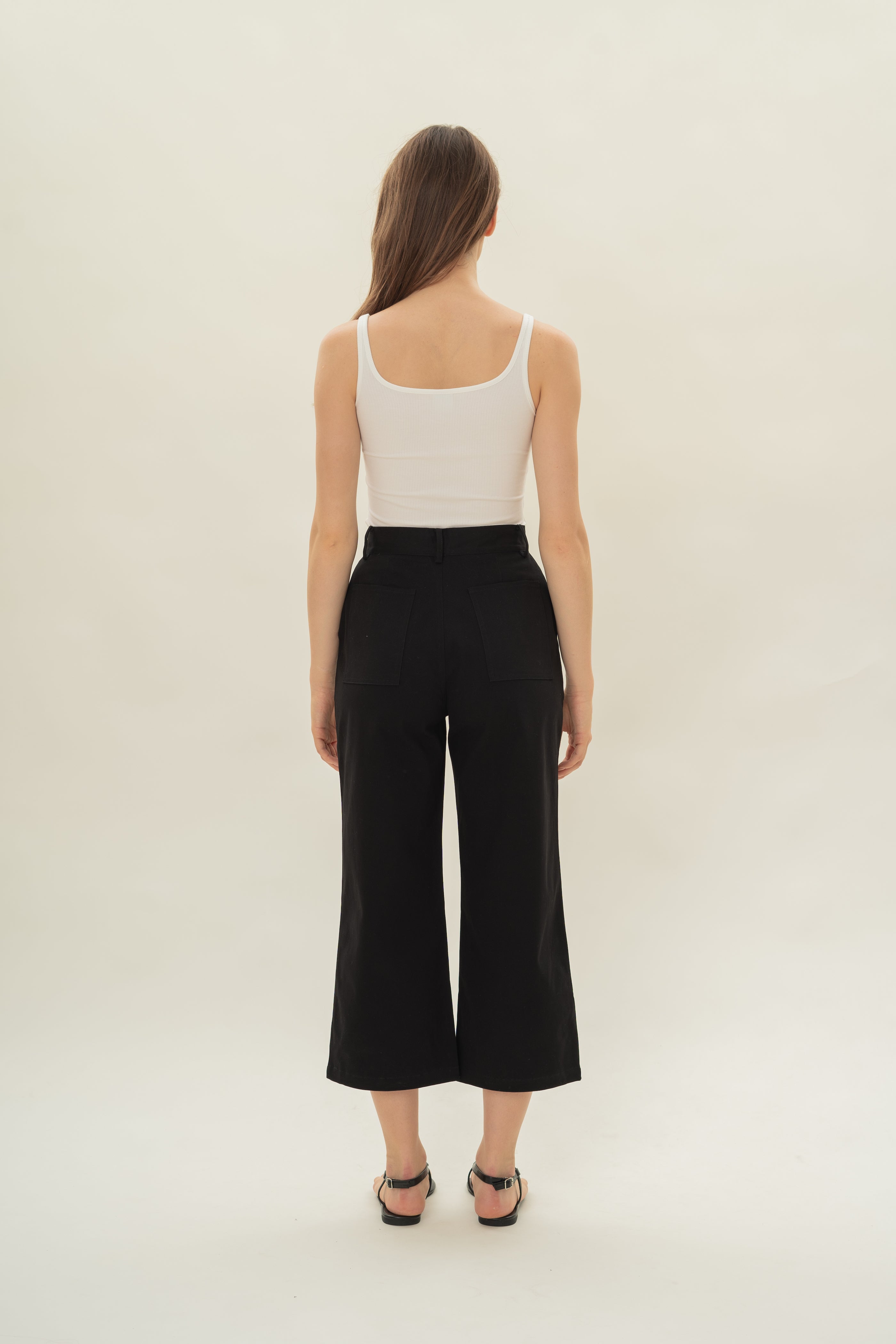 Classic Cotton Culottes in Black