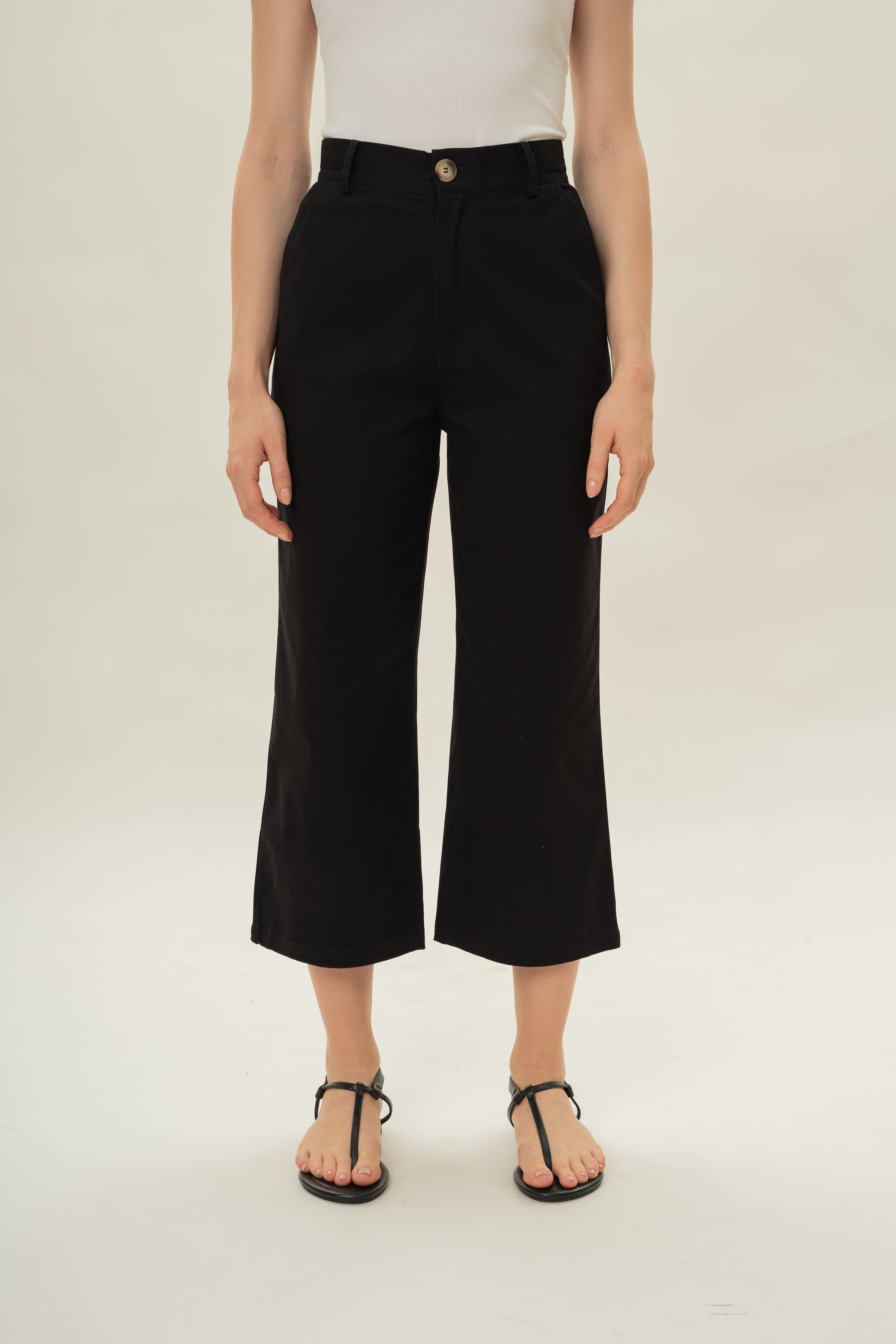 Classic Cotton Culottes in Black