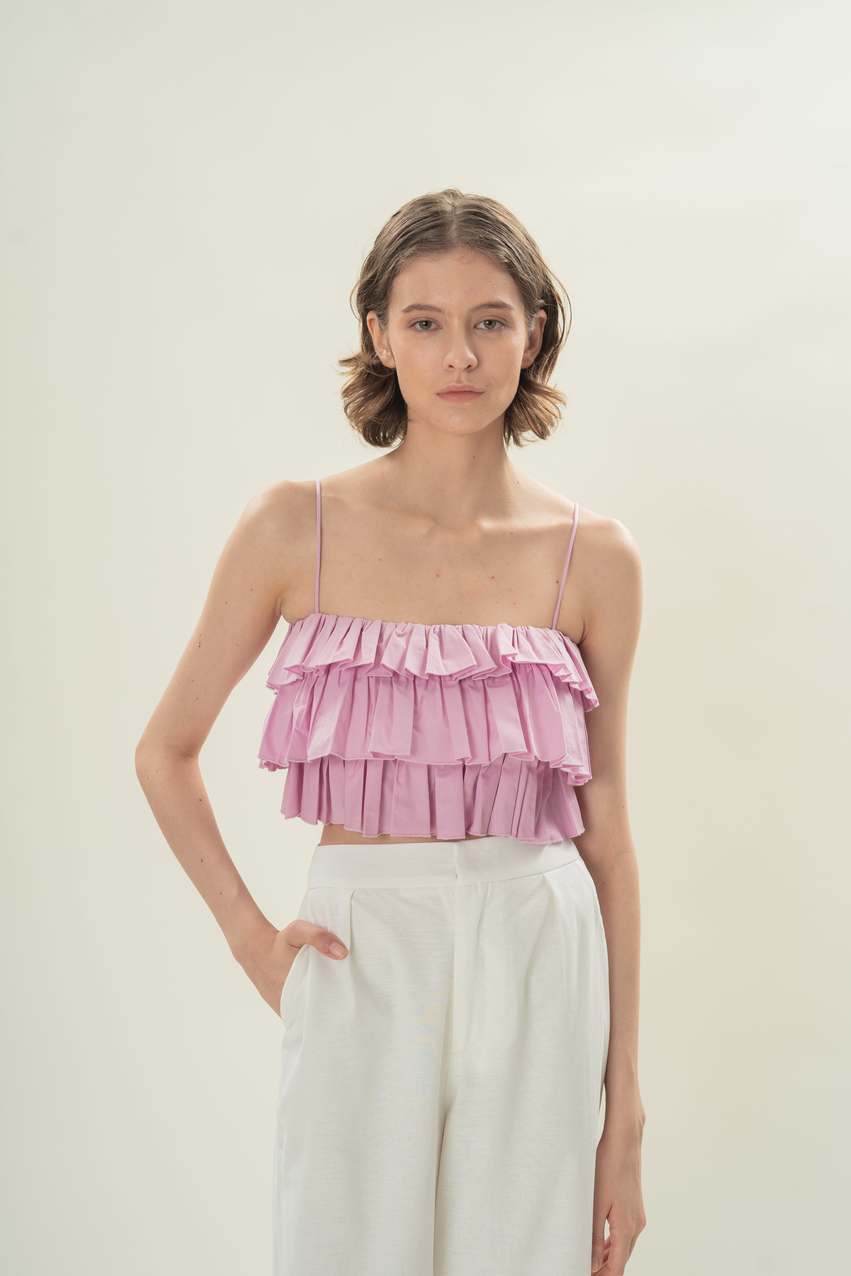 Tiered Ruffle Top in Hibiscus