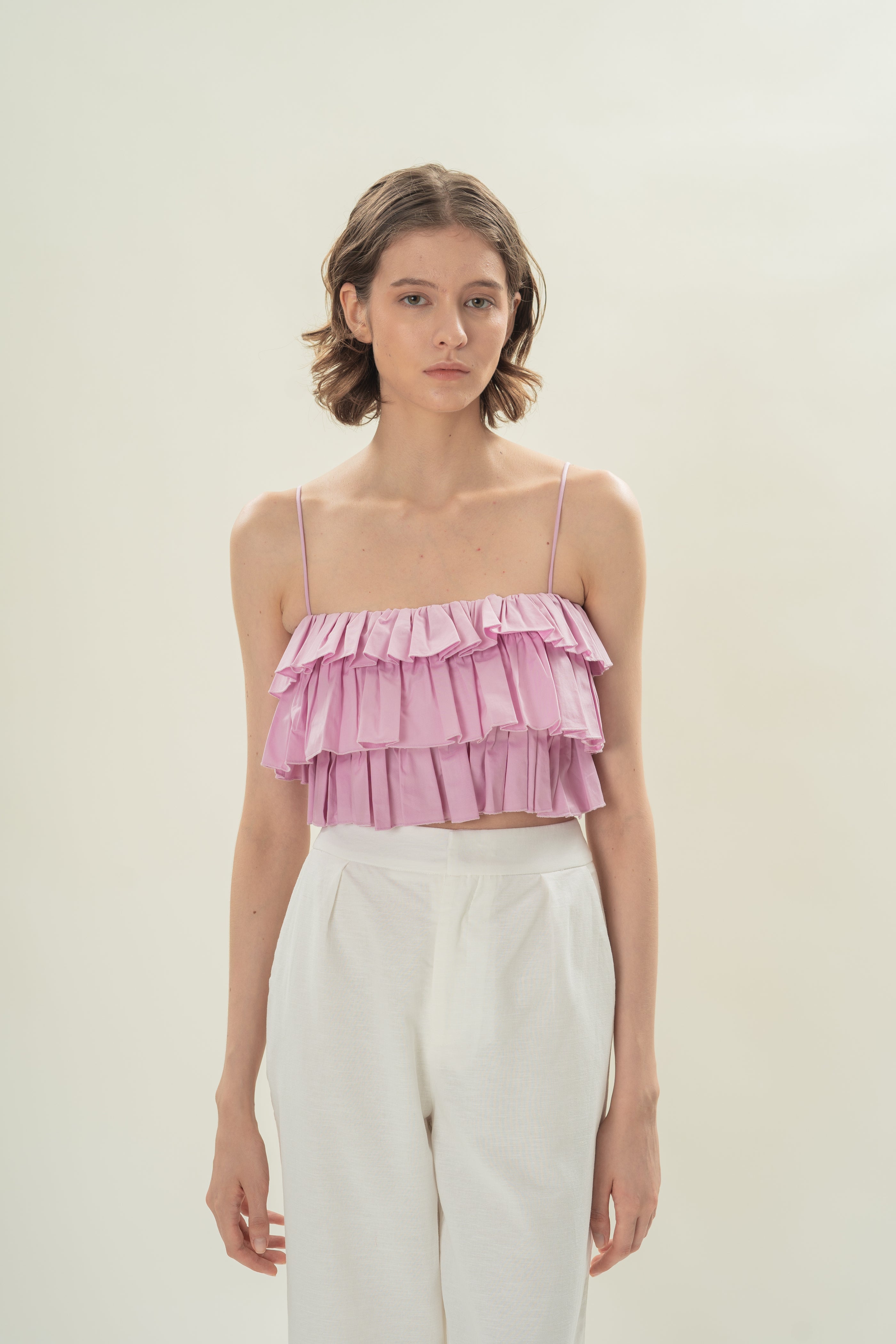 Tiered Ruffle Top in Hibiscus