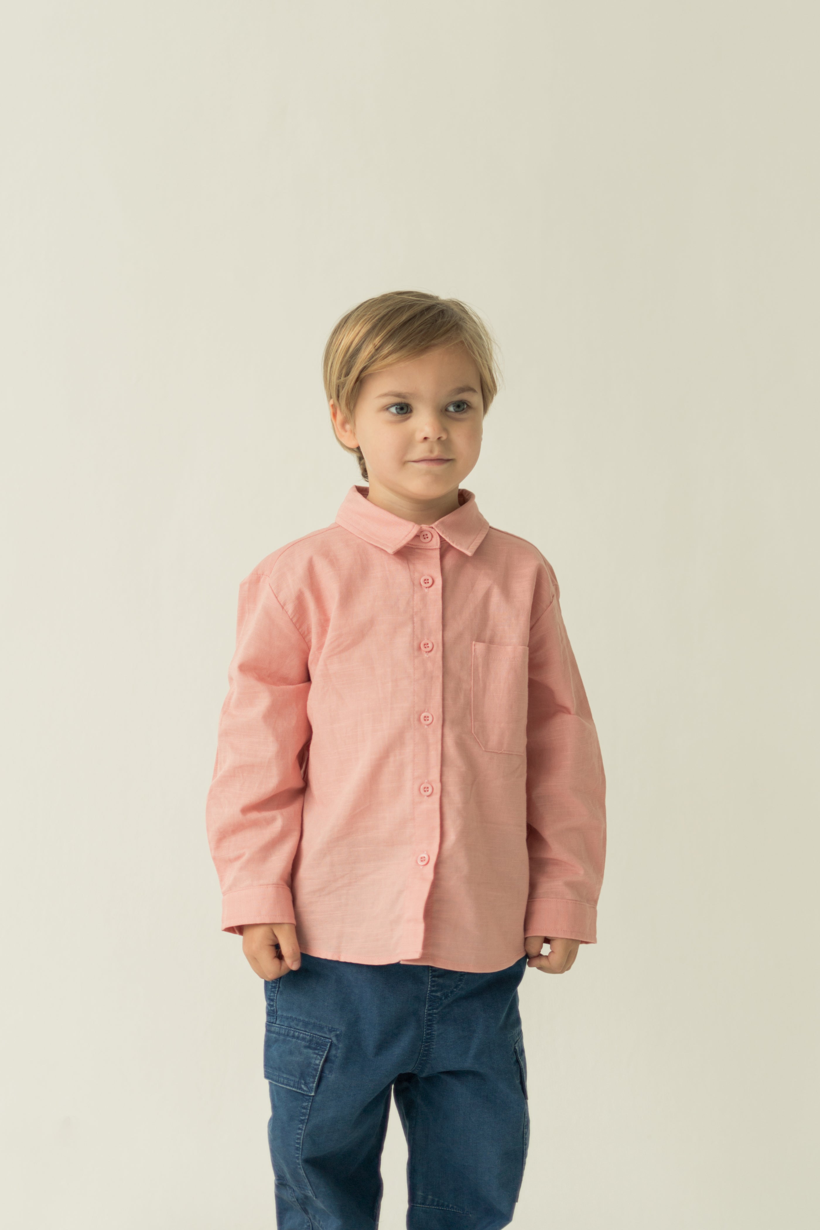 Mini Boy's Long Sleeved Shirt in Pink (Coming soon)