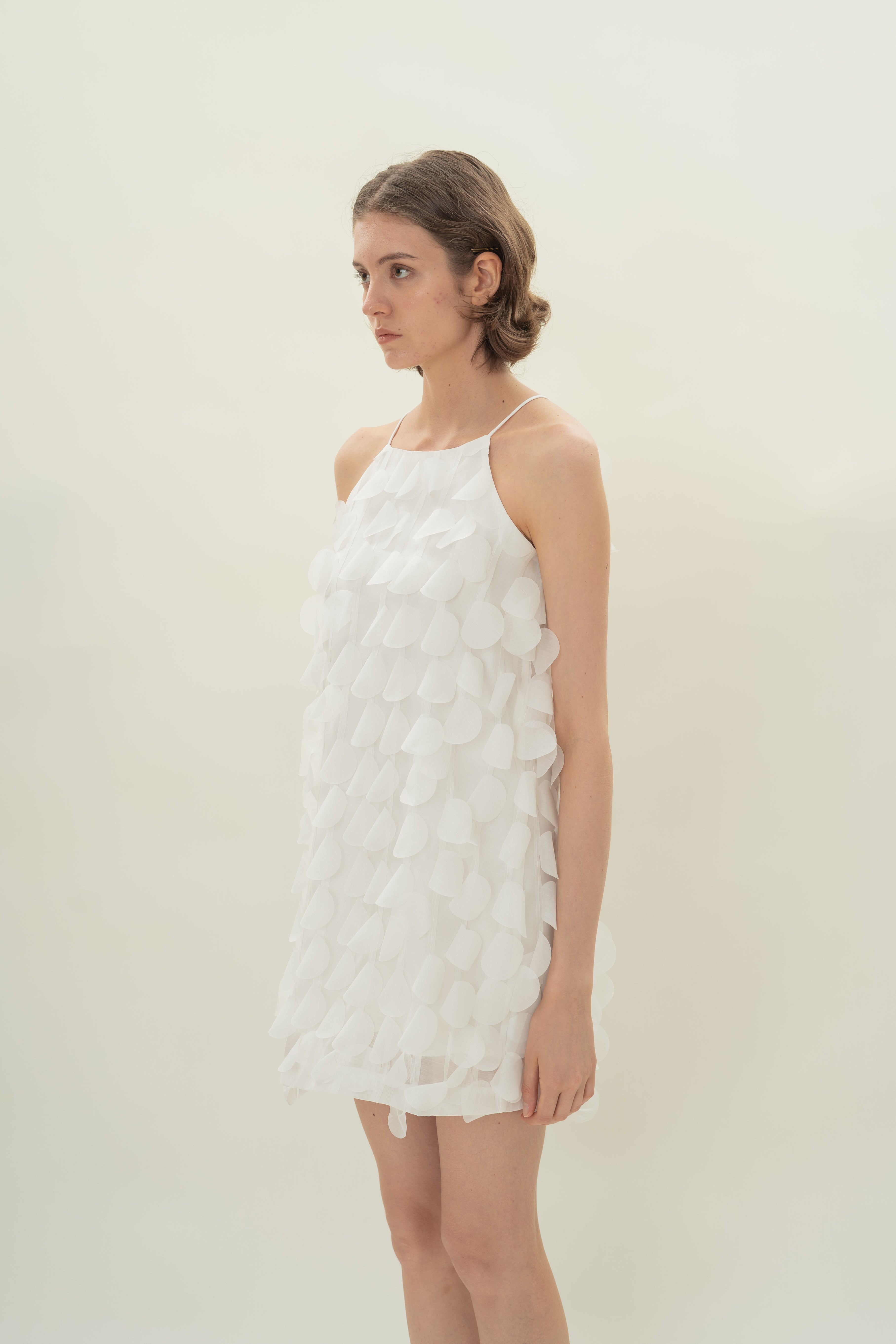 Petal Mini Dress in White