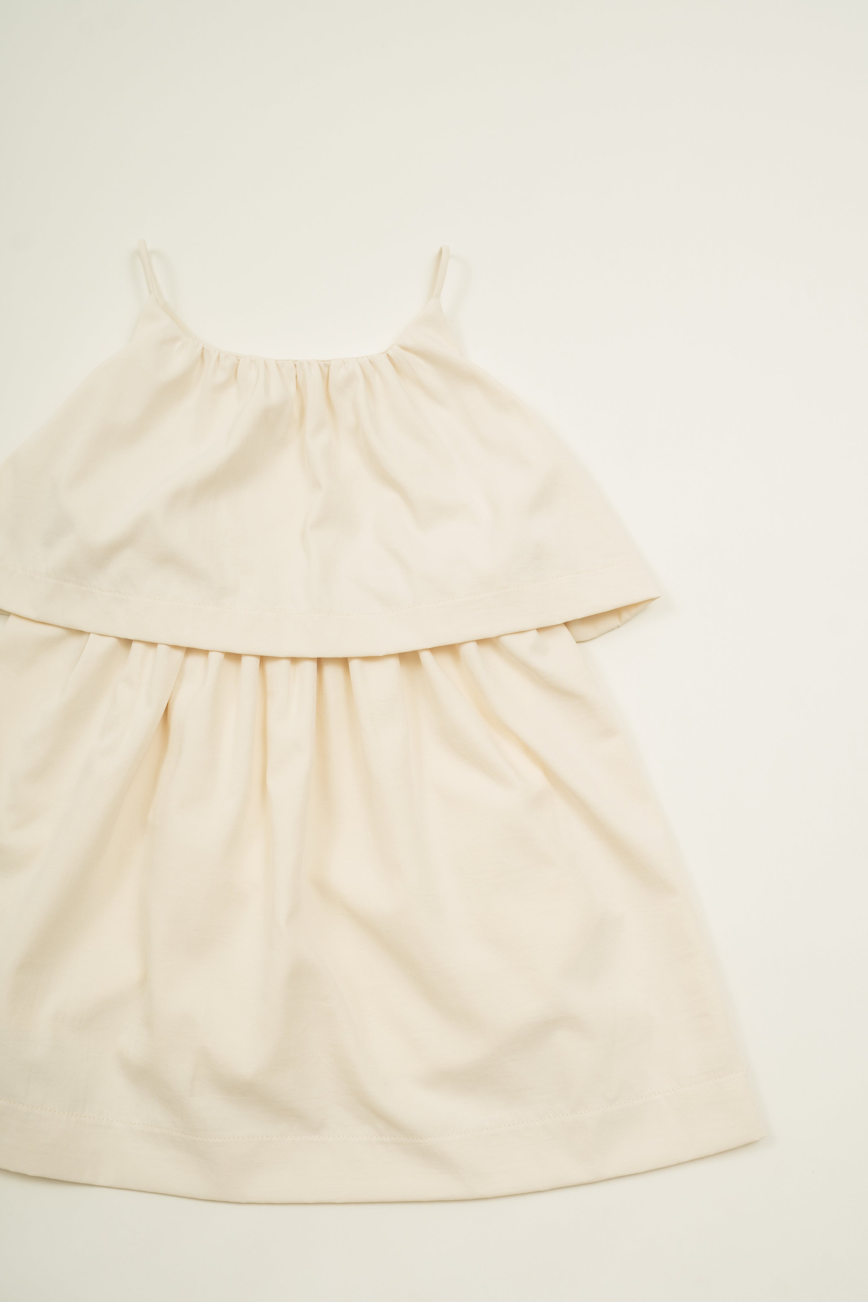 Mini Tiered Layered Dress in Natural