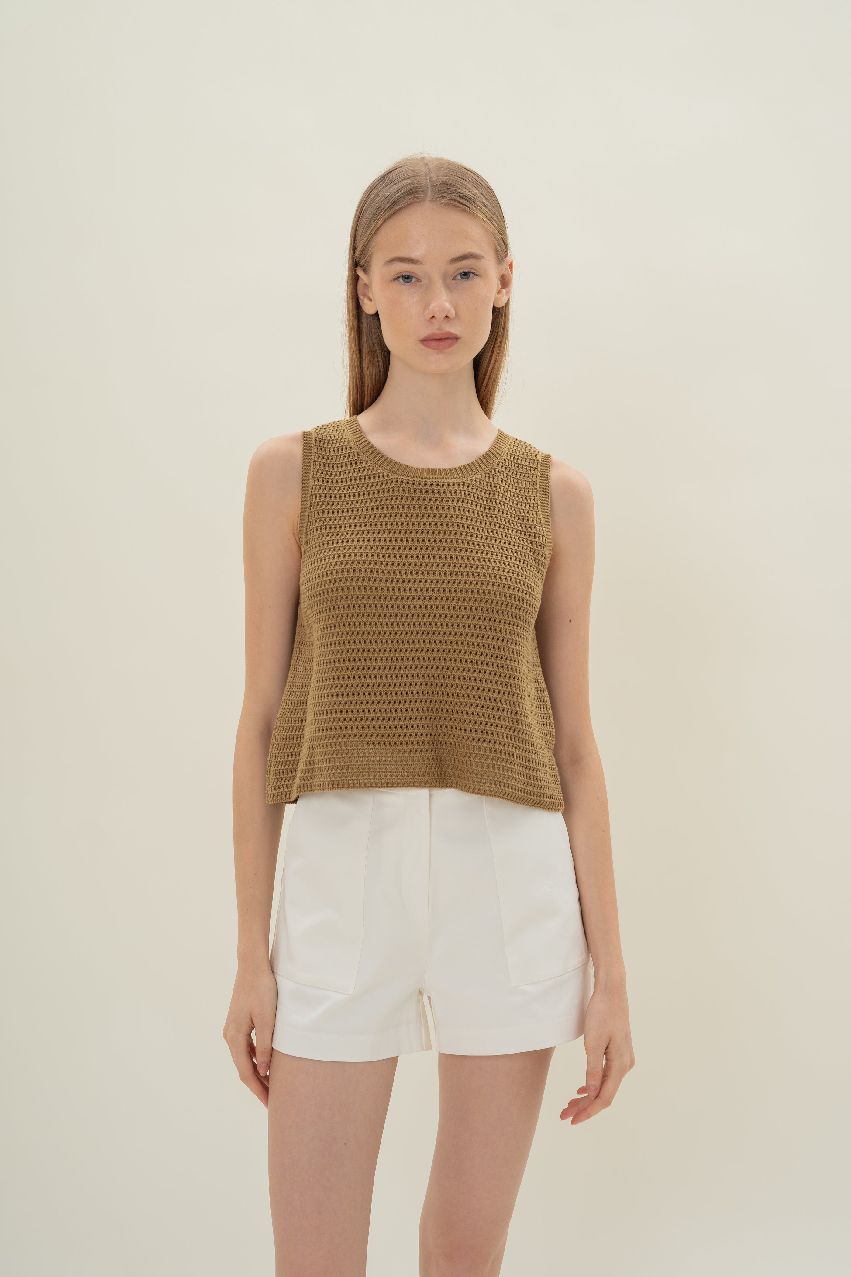 Crochet Sleeveless Top in Dijon