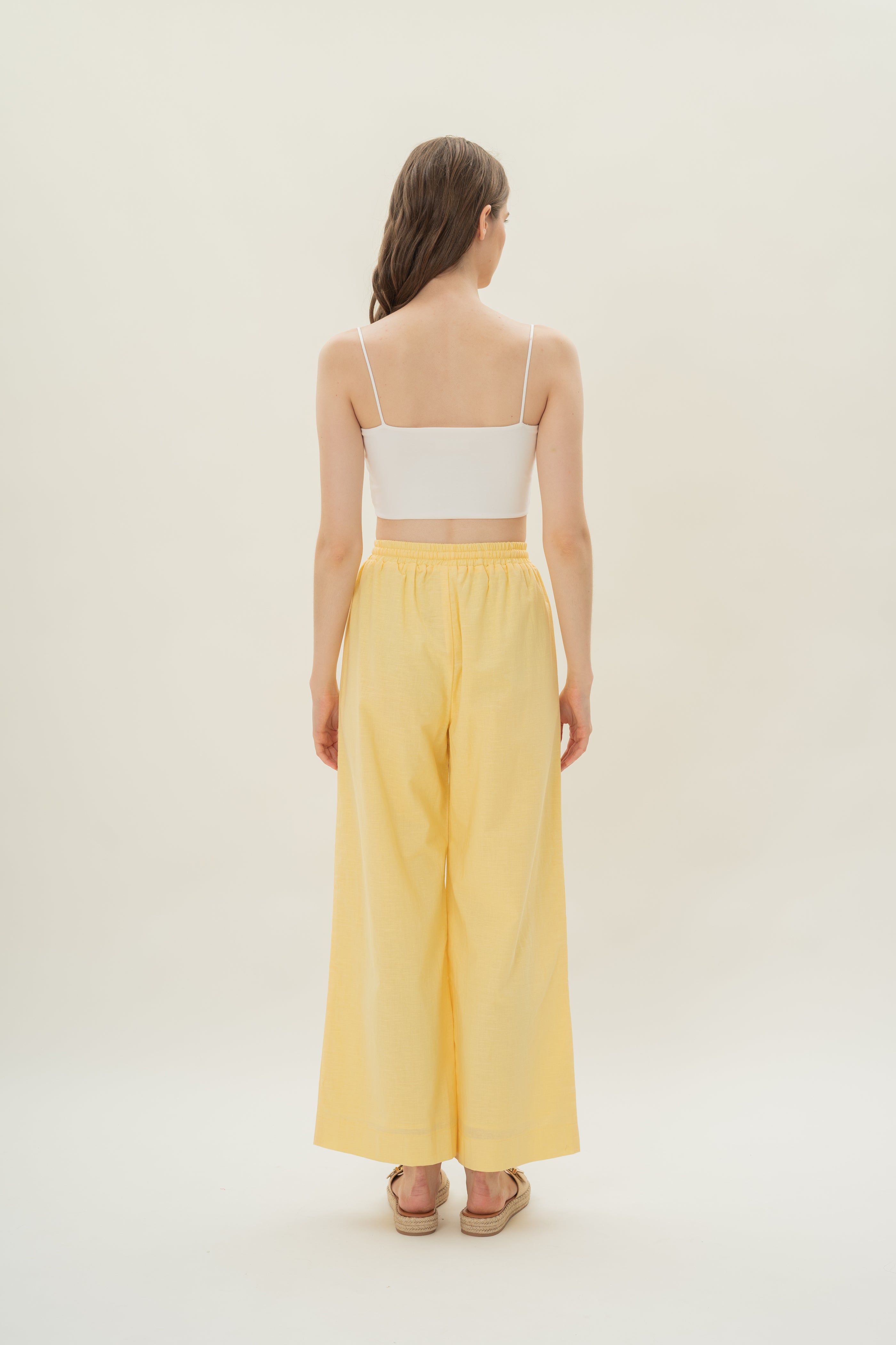 Linen Relaxed Pants in Lemon