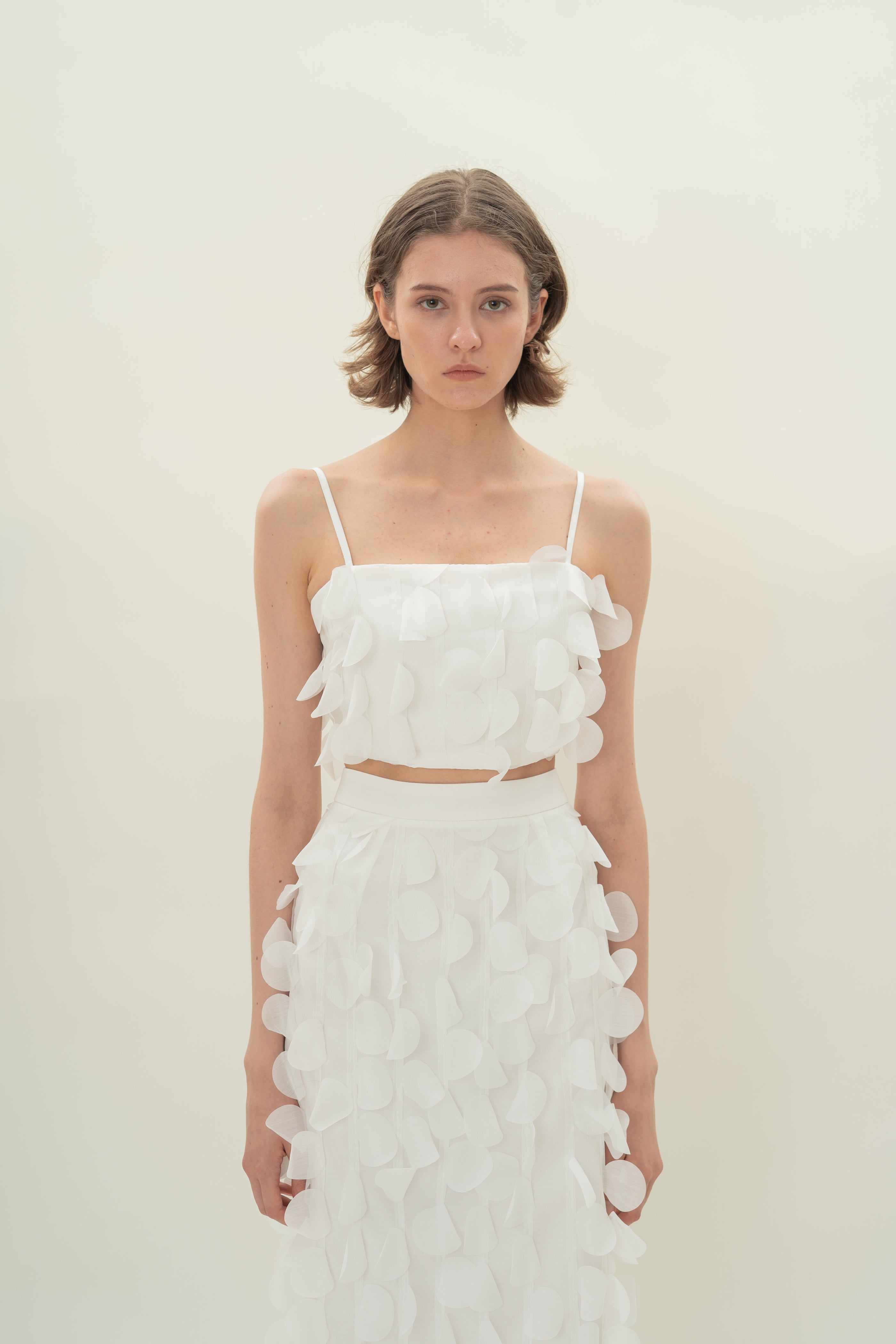 Petal Bustier Top in White