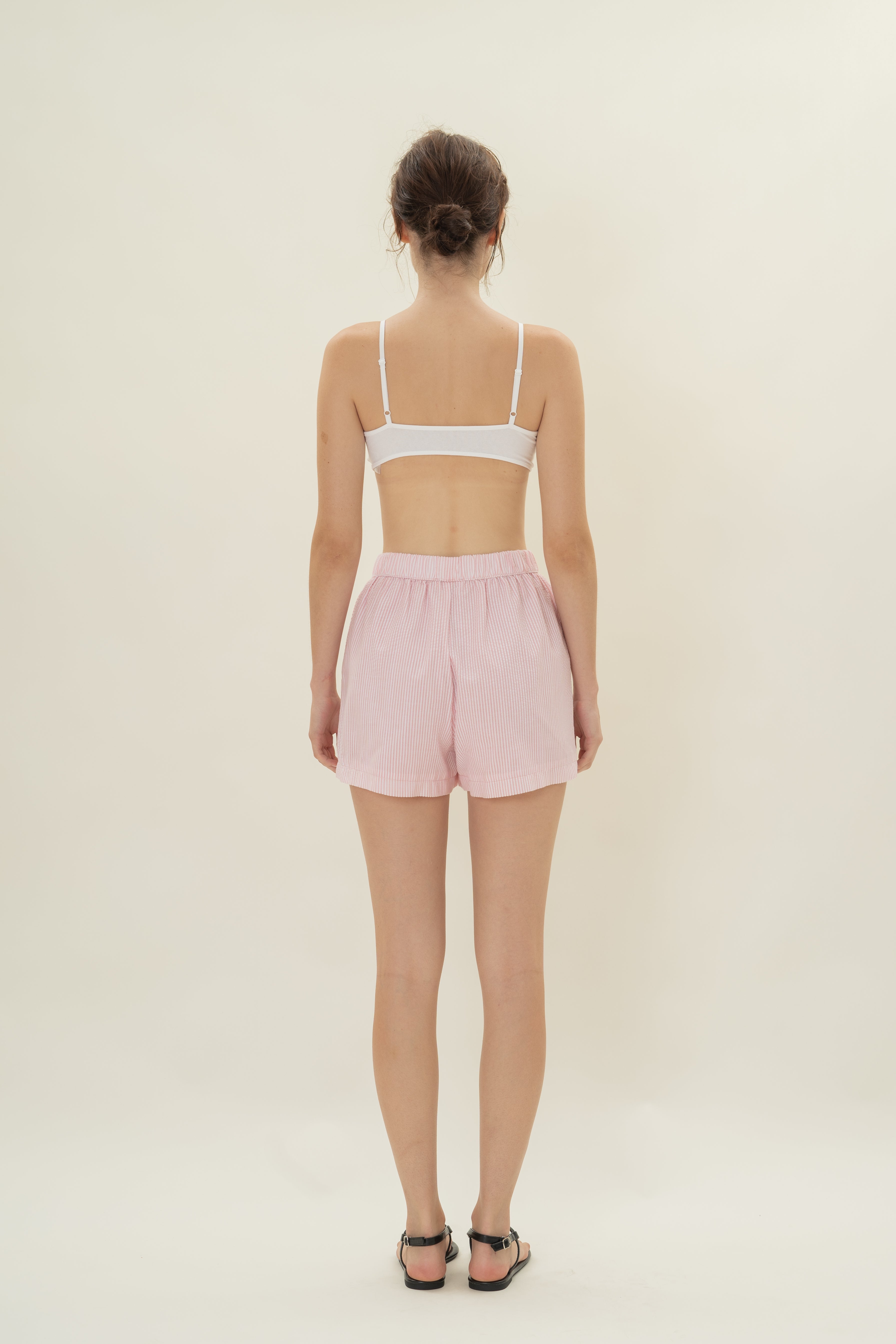 Cruise Shorts in Seersucker Pink Stripes
