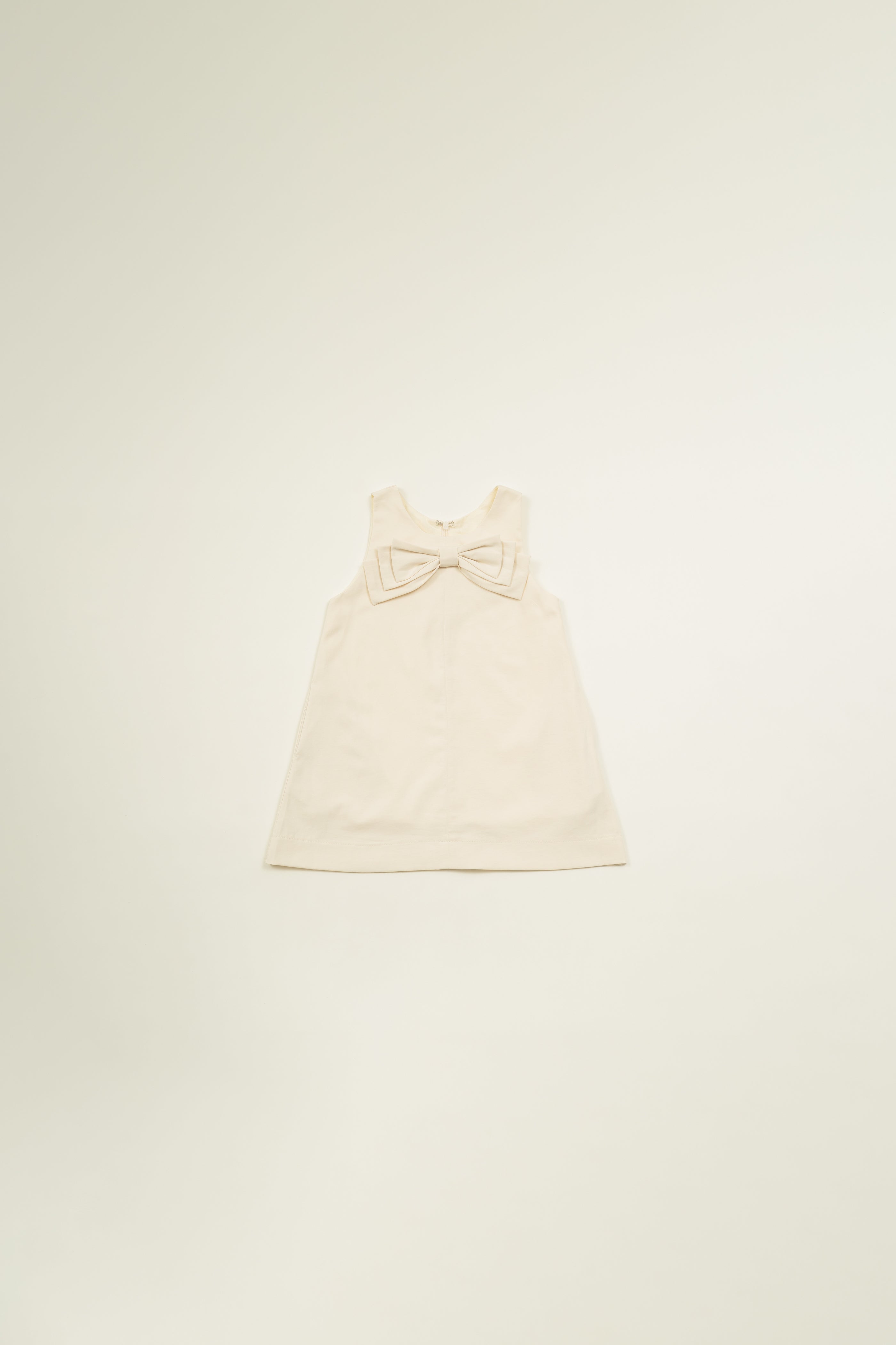 Mini A-Line Shift Dress With Bow in Natural