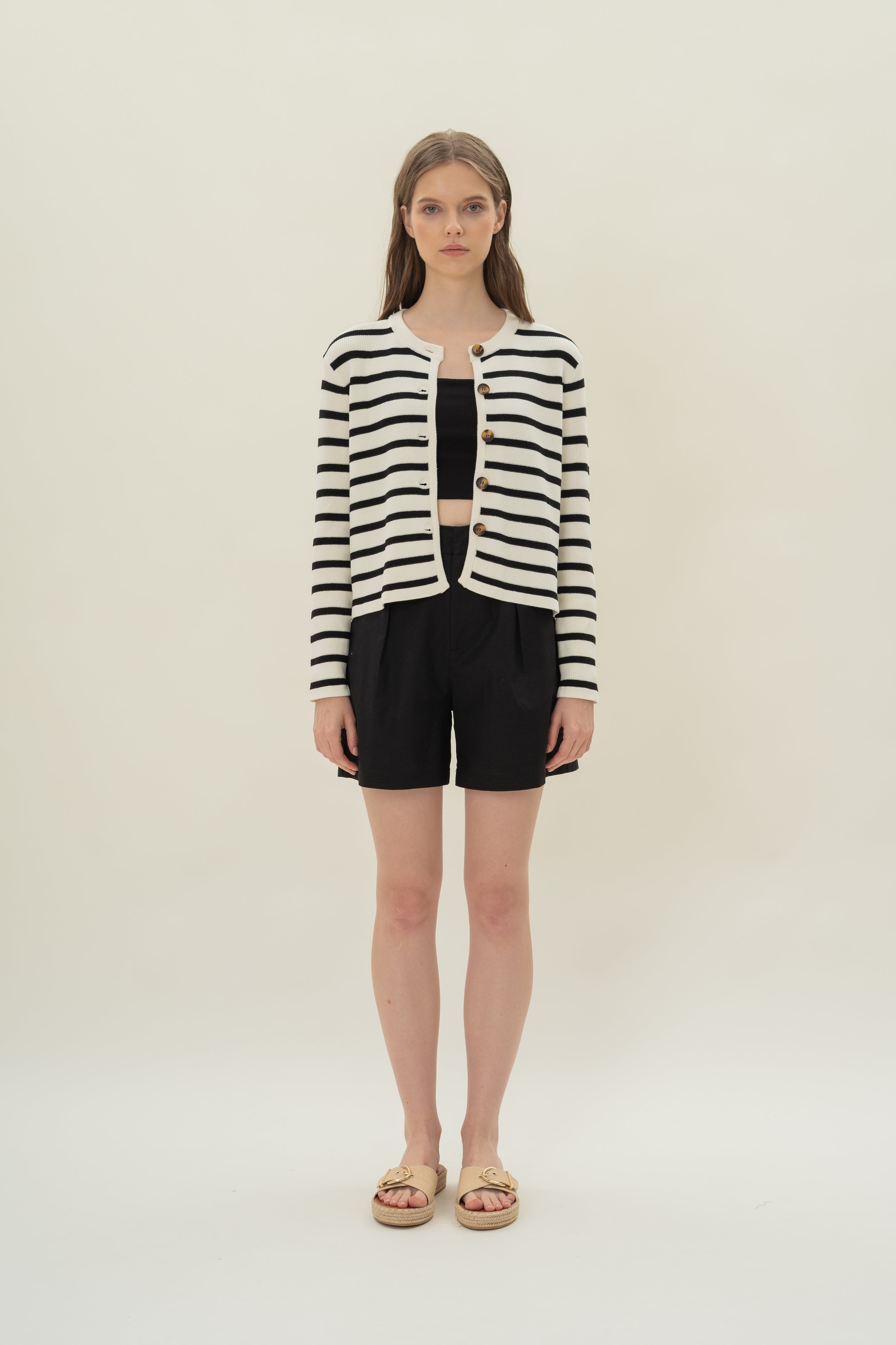 Classic Knitted Cardigan in Stripe