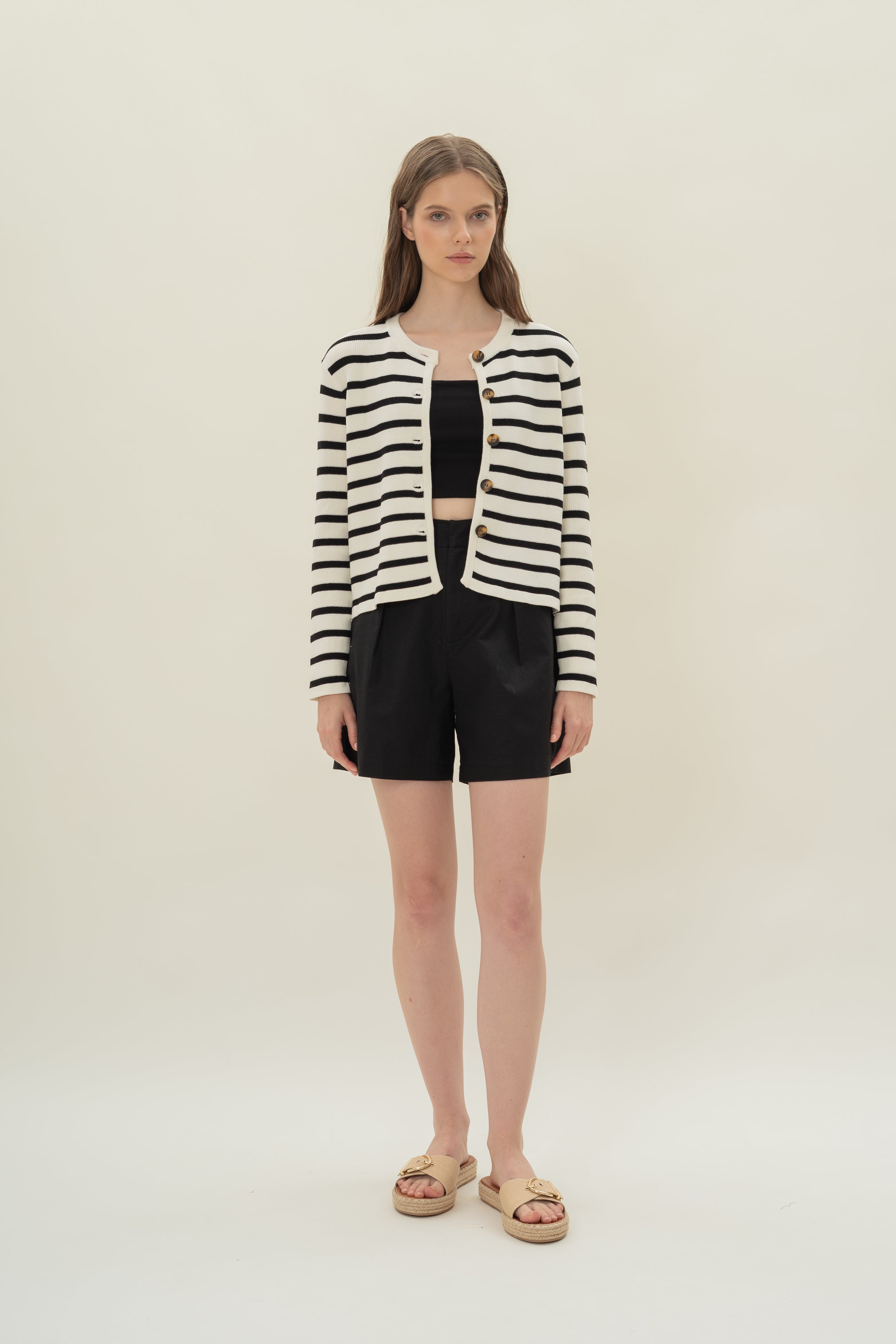 Classic Knitted Cardigan in Stripe