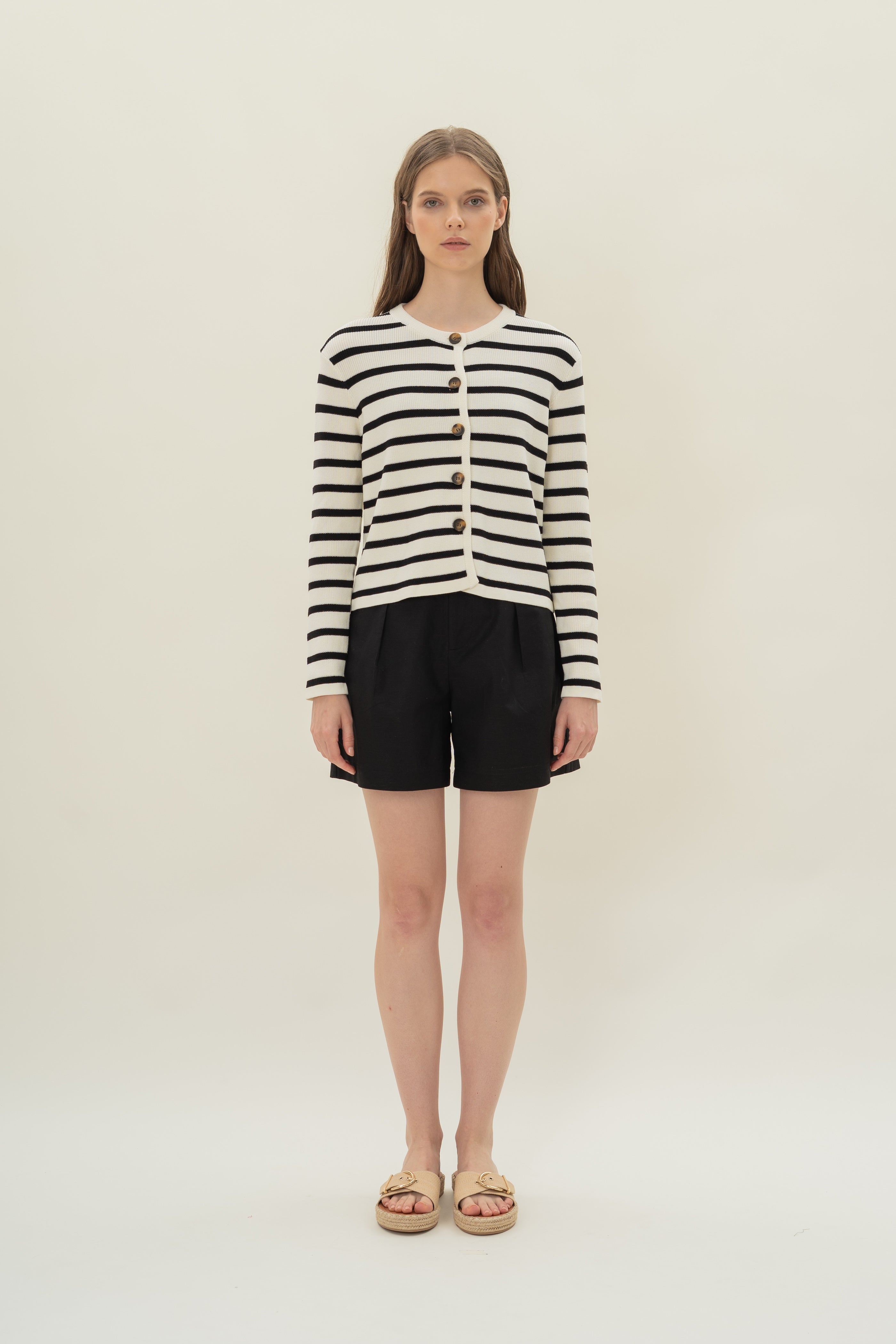 Classic Knitted Cardigan in Stripe