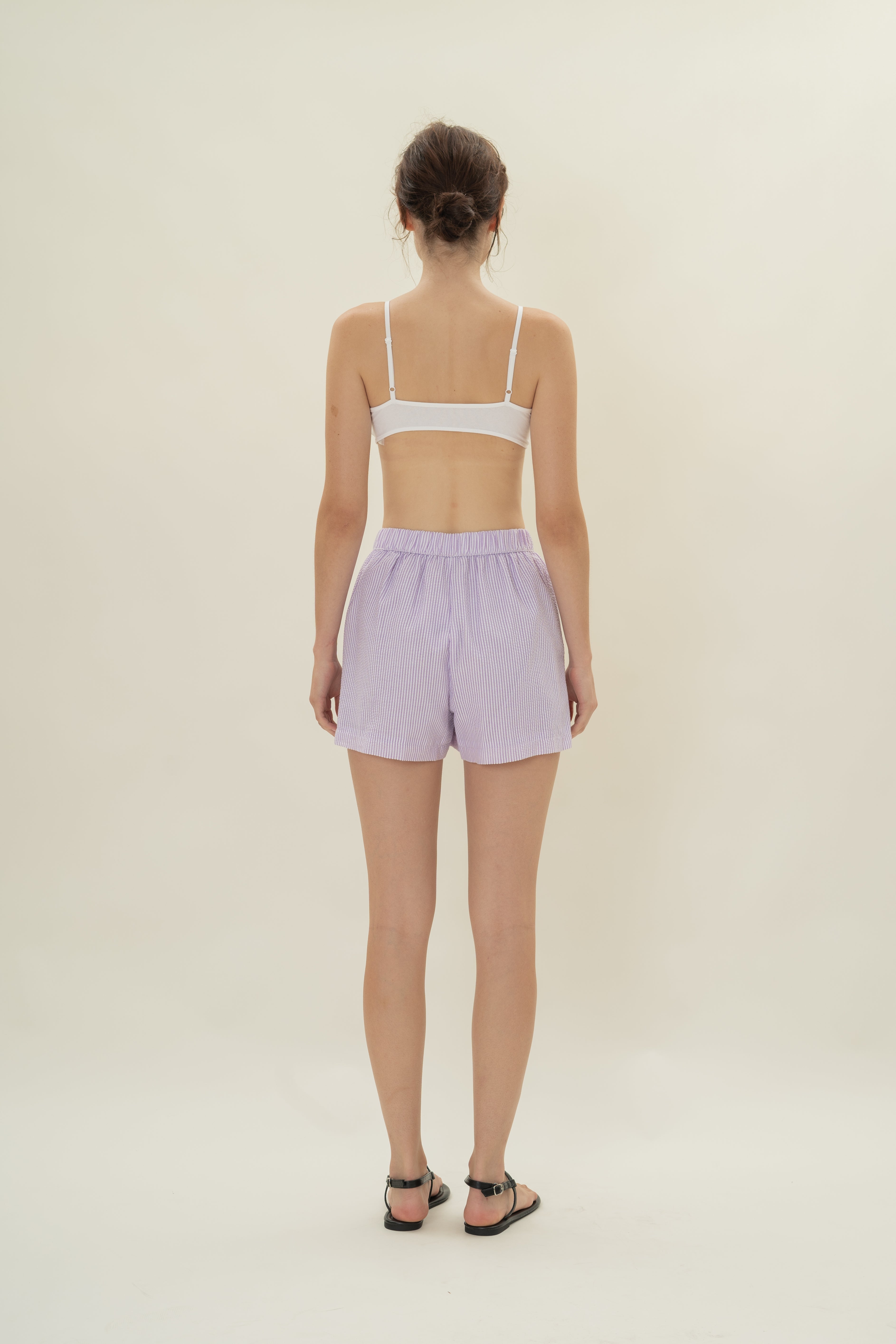 Cruise Shorts in Seersucker Orchid Stripes