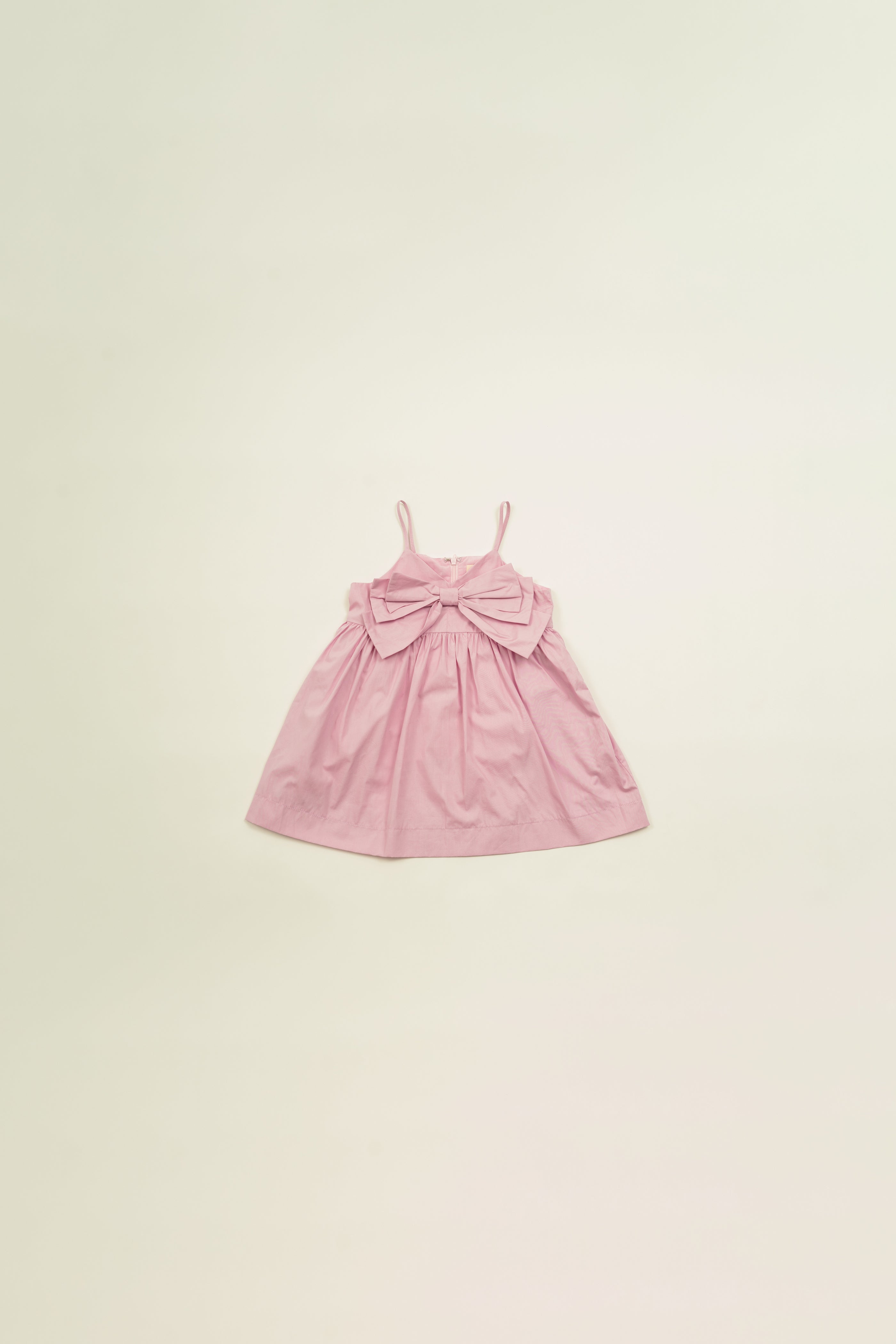 Mini Sleeveless Dress With Detachable Bow in Hibiscus