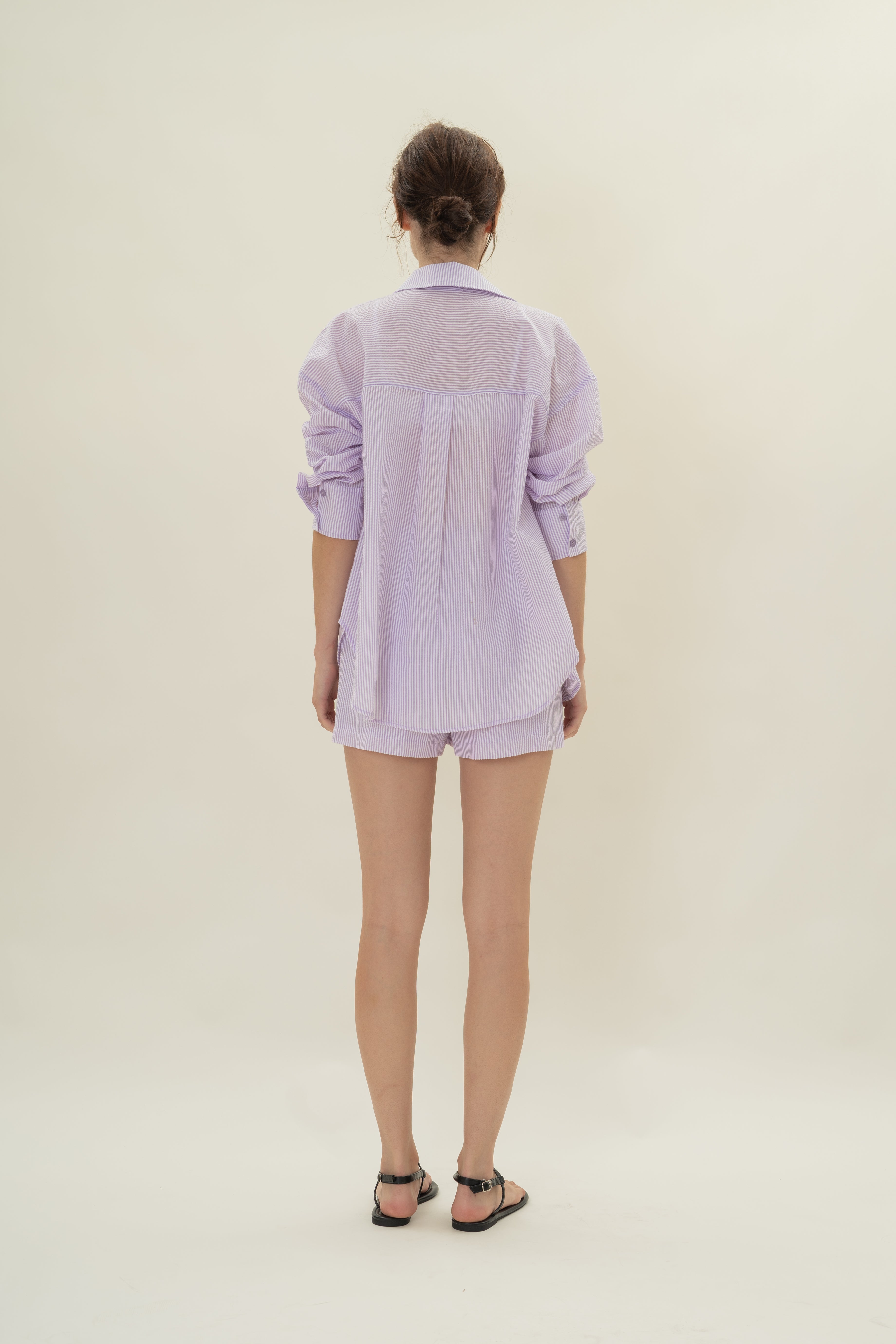 Cruise Shorts in Seersucker Orchid Stripes