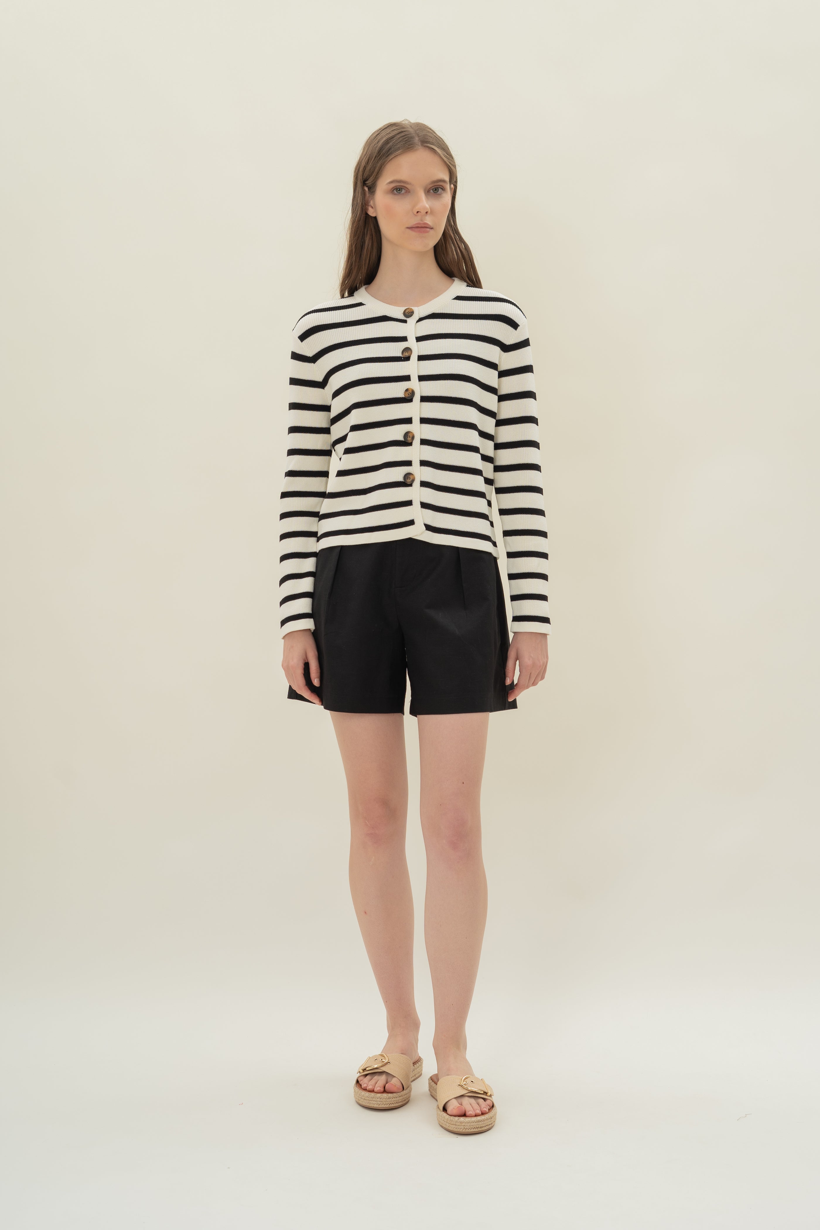 Classic Knitted Cardigan in Stripe