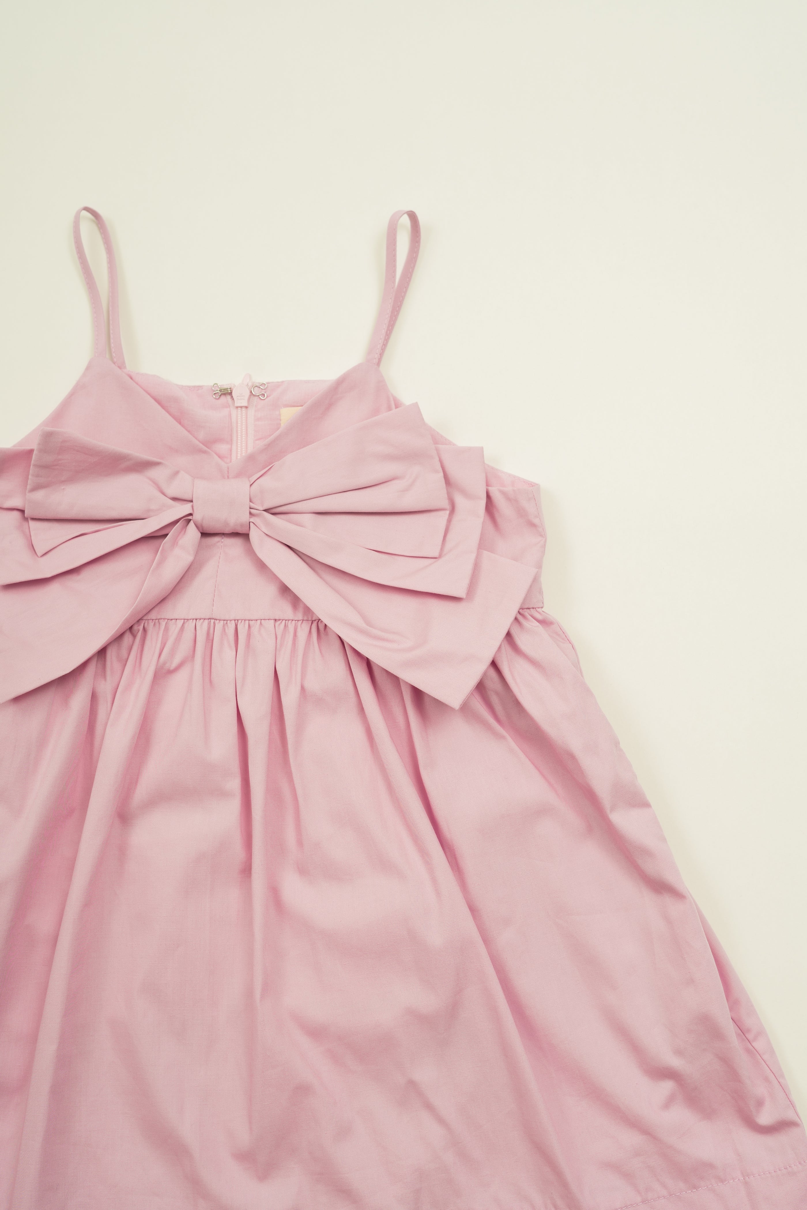 Mini Sleeveless Dress With Detachable Bow in Hibiscus