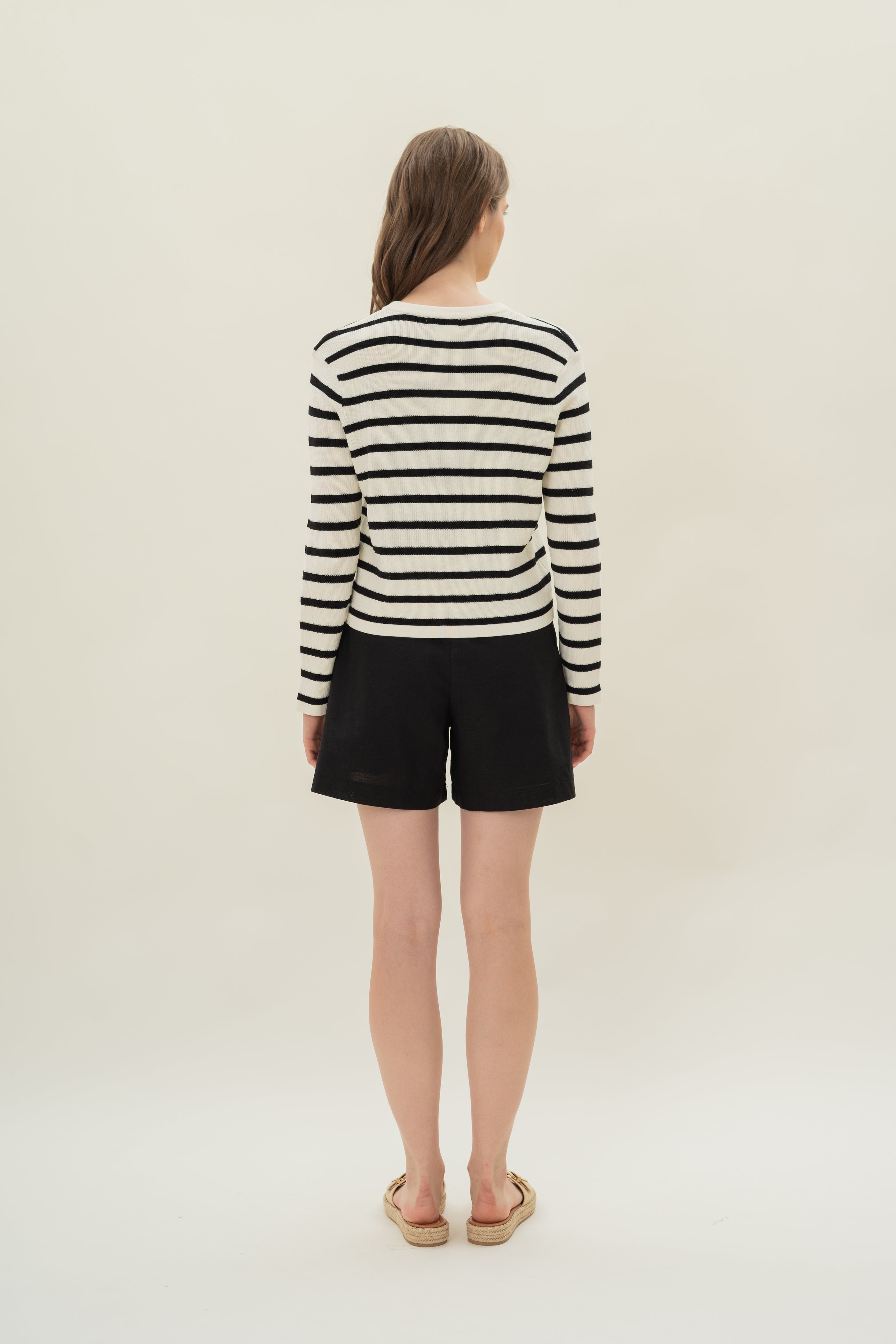 Classic Knitted Cardigan in Stripe