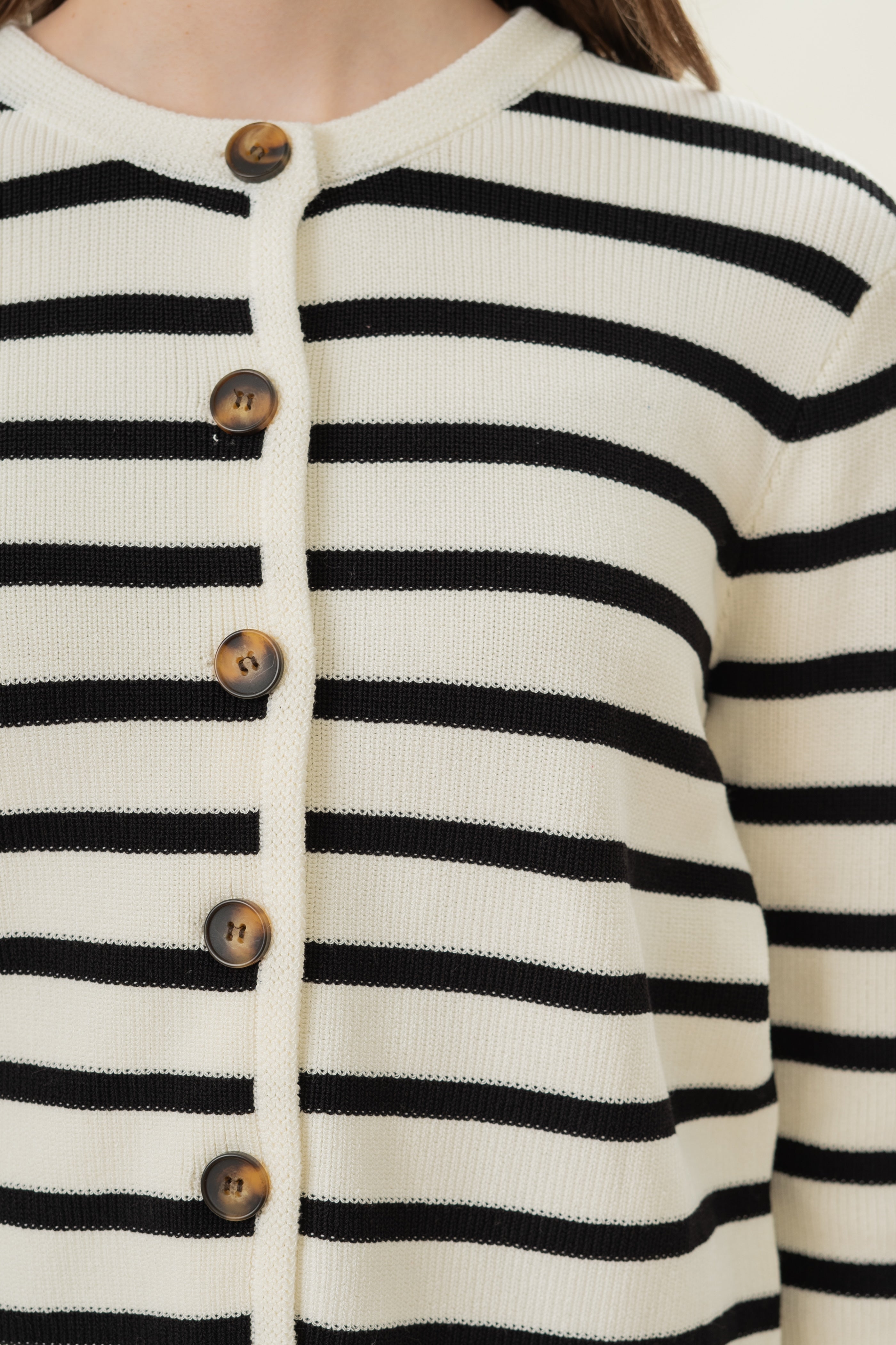 Classic Knitted Cardigan in Stripe