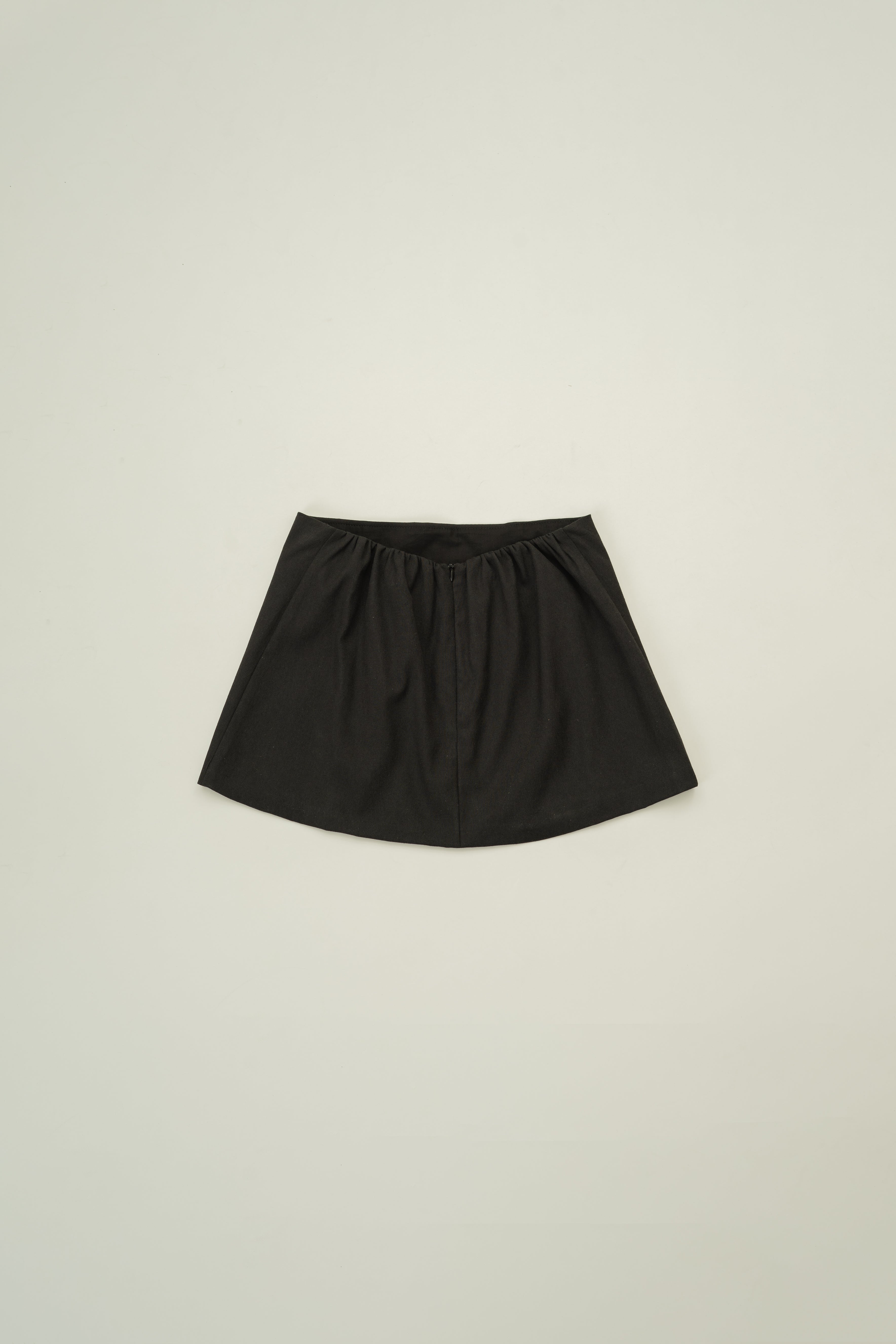 Tailored Pants With Overlay Skirt in Black