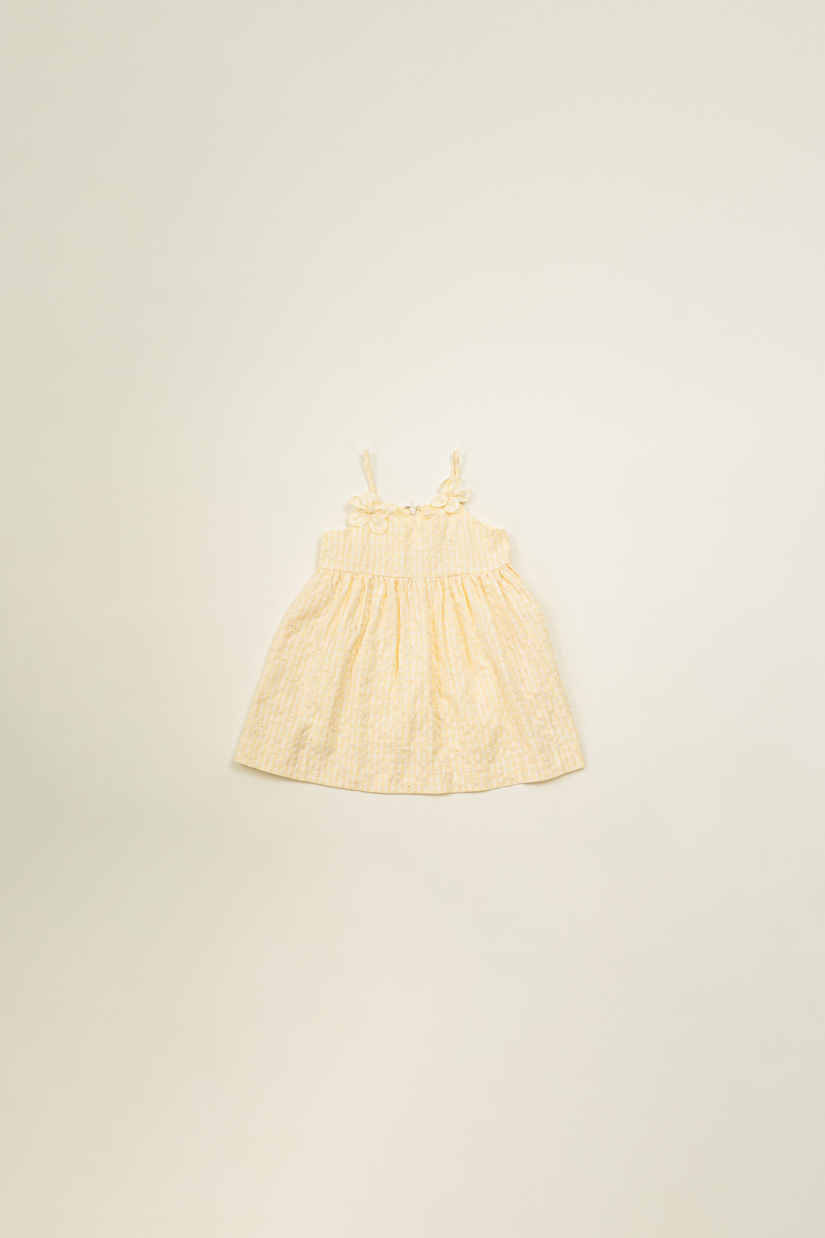 Mini Sleeveless Dress With Detachable Florals in Yellow