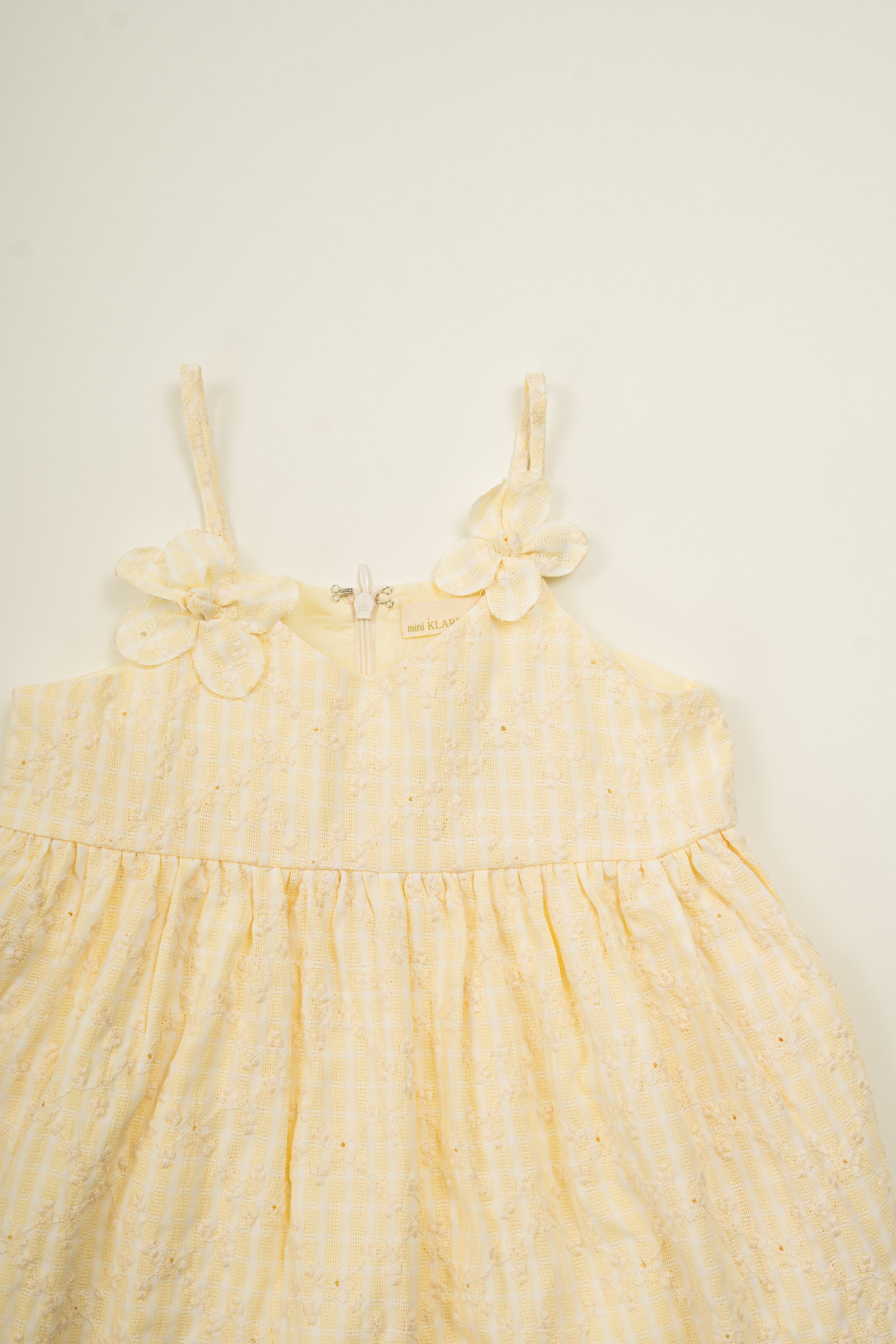 Mini Sleeveless Dress With Detachable Florals in Yellow