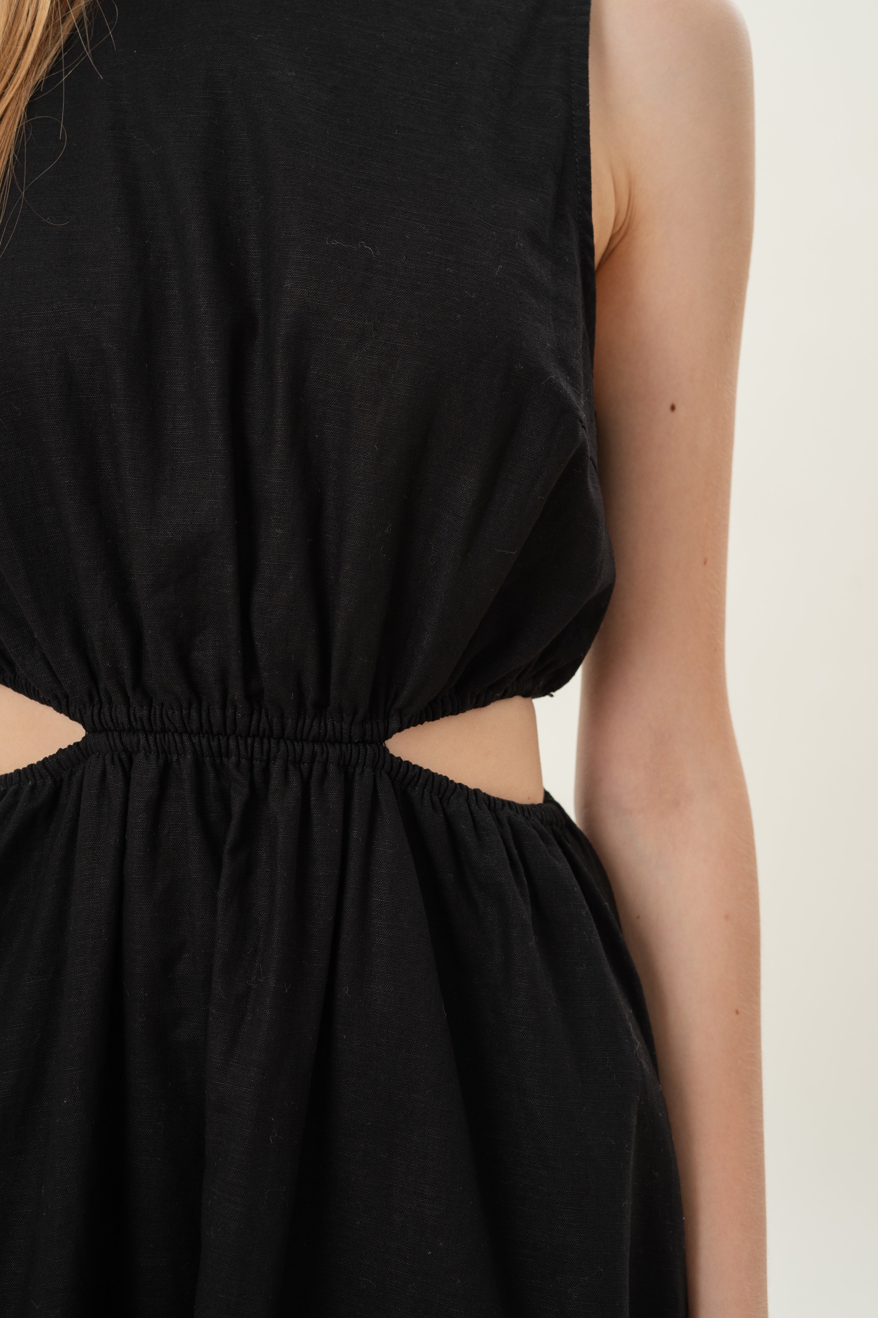 Cut-Out Midi Dress in Black
