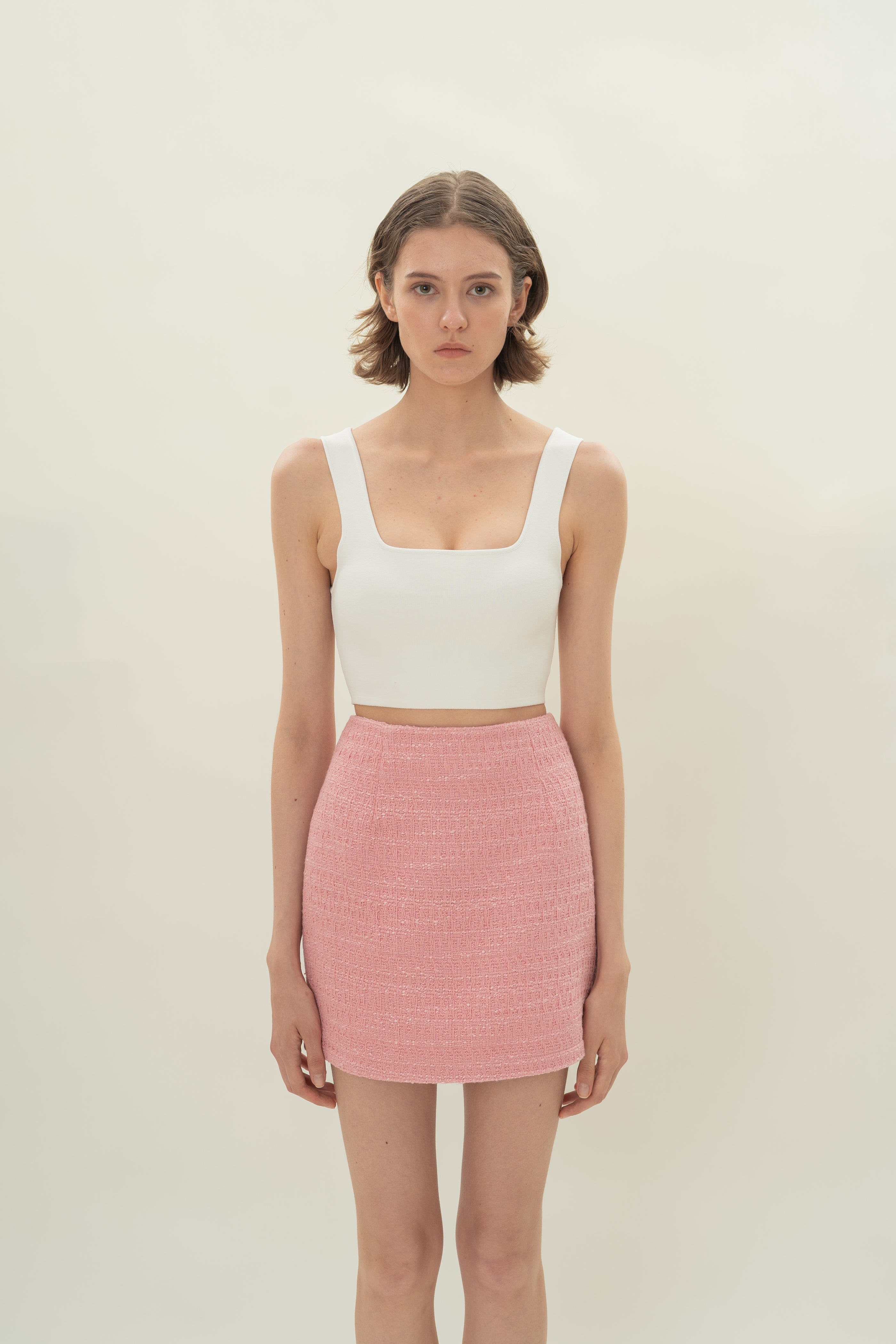 Mini Skirt in Tweed Pink