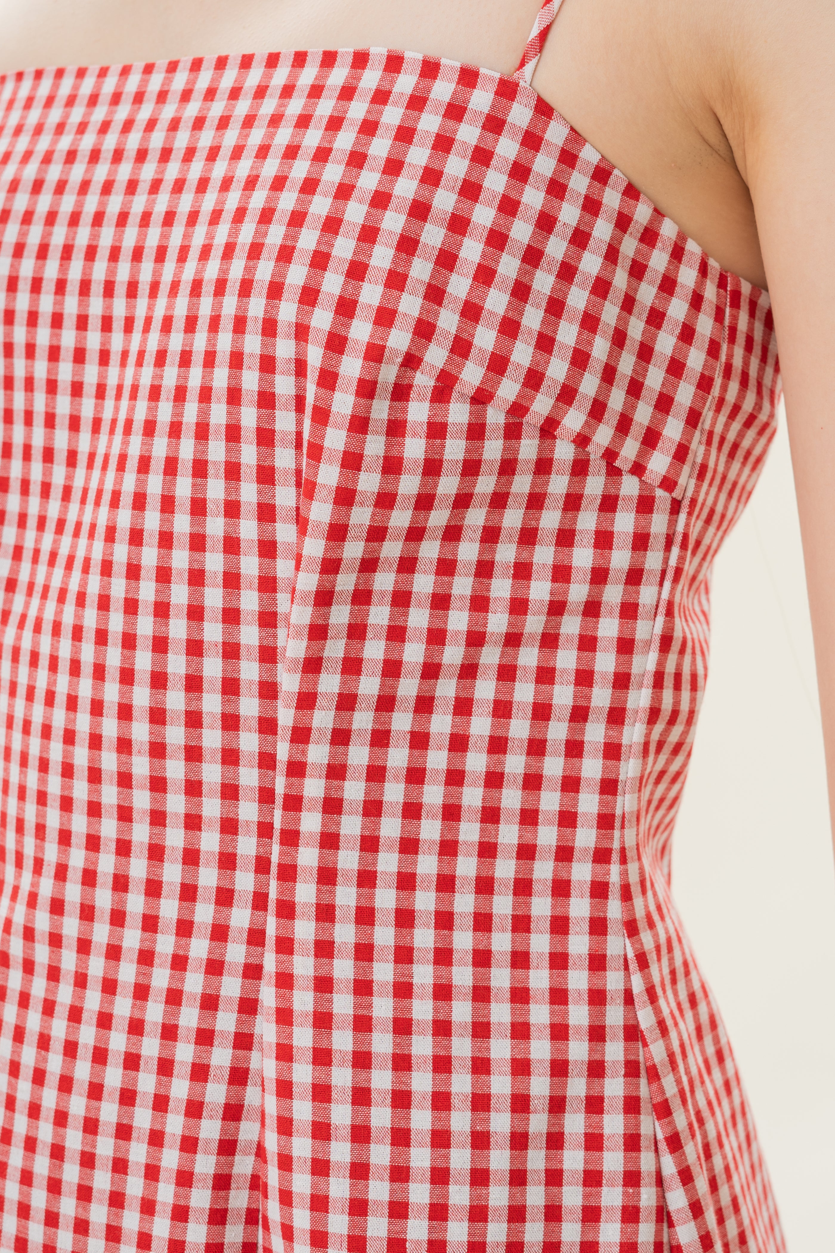 Cotton Mini Dress in Red Gingham