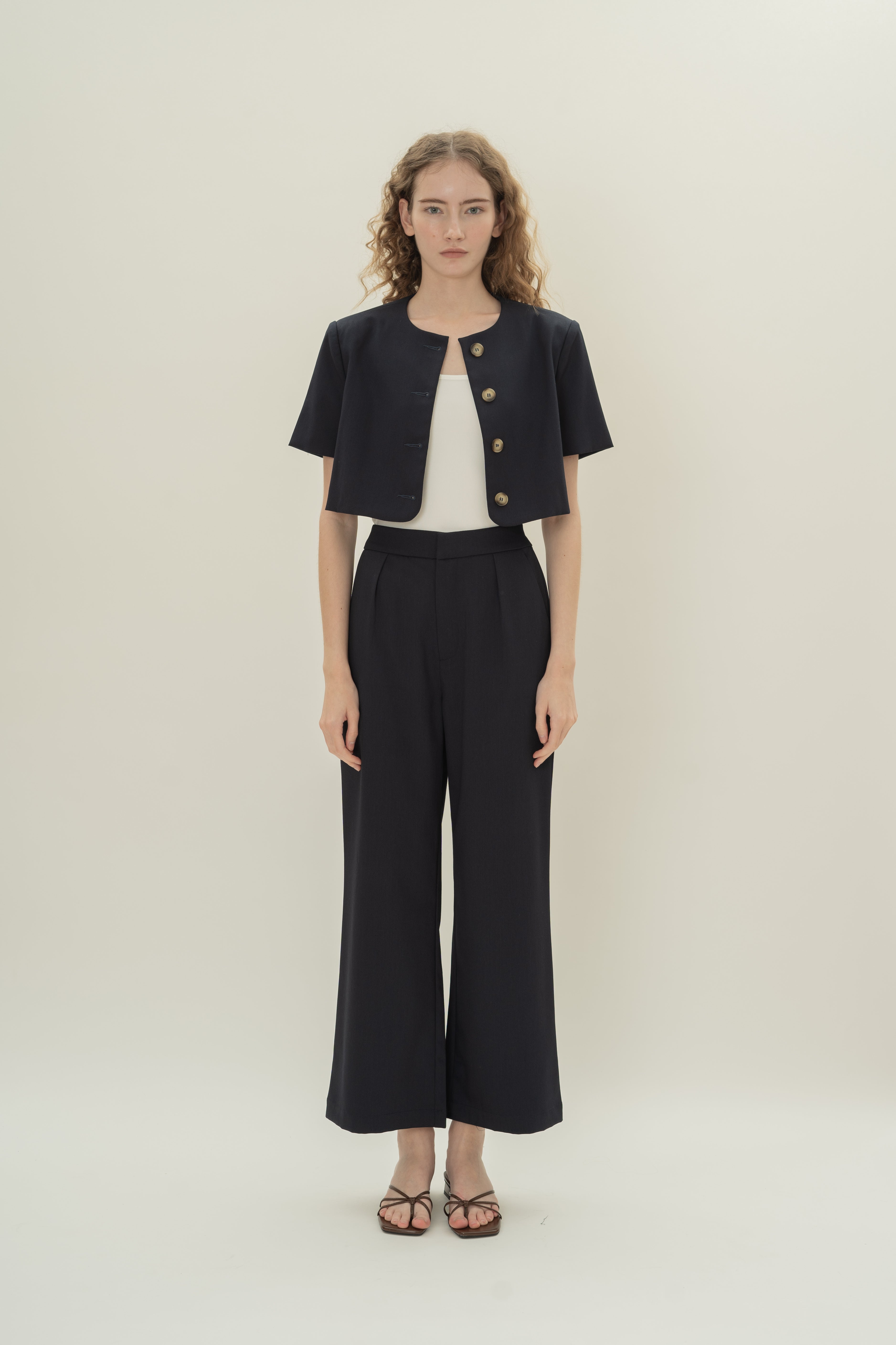 Suiting Pleated Trousers in Midnight