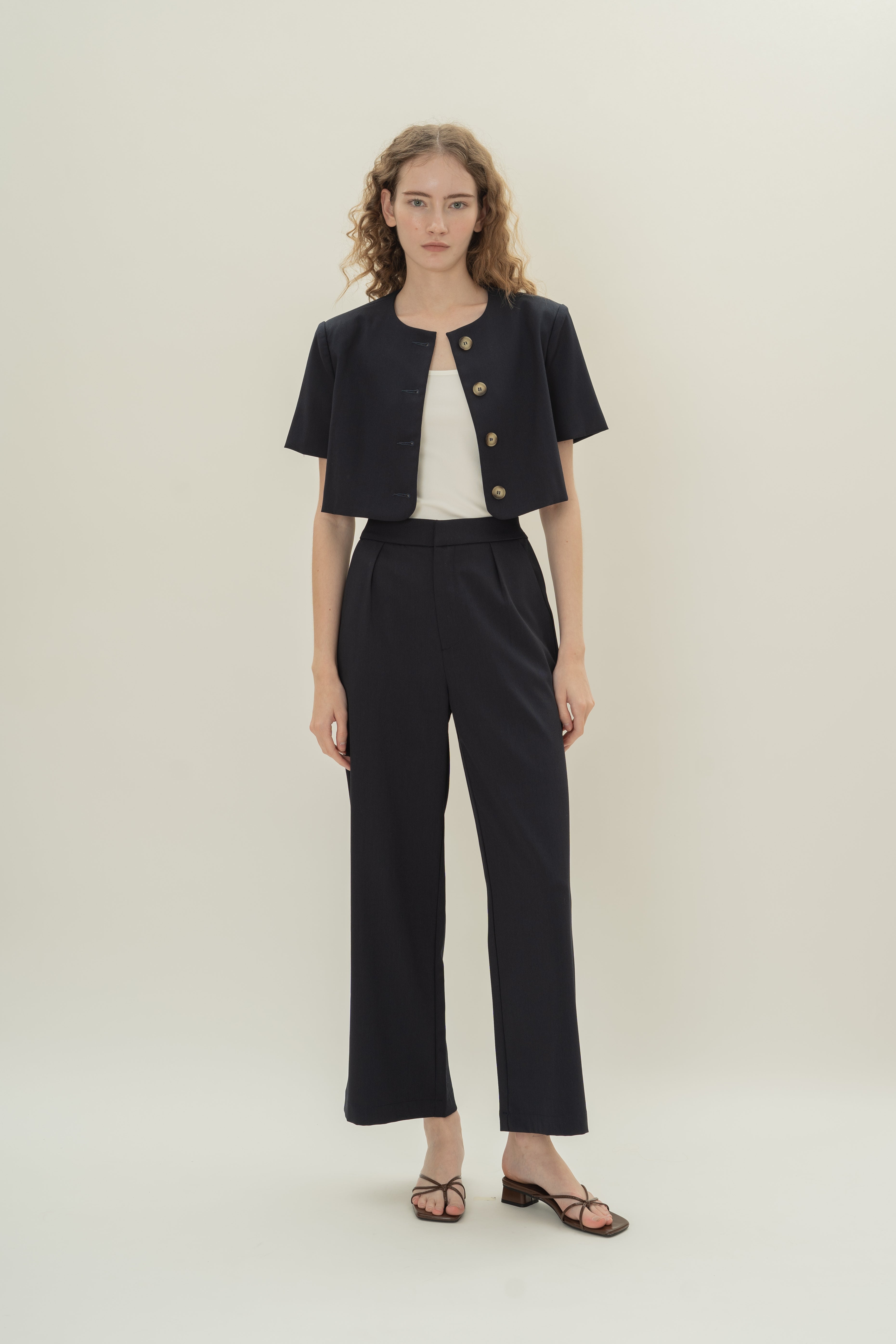 Suiting Pleated Trousers in Midnight