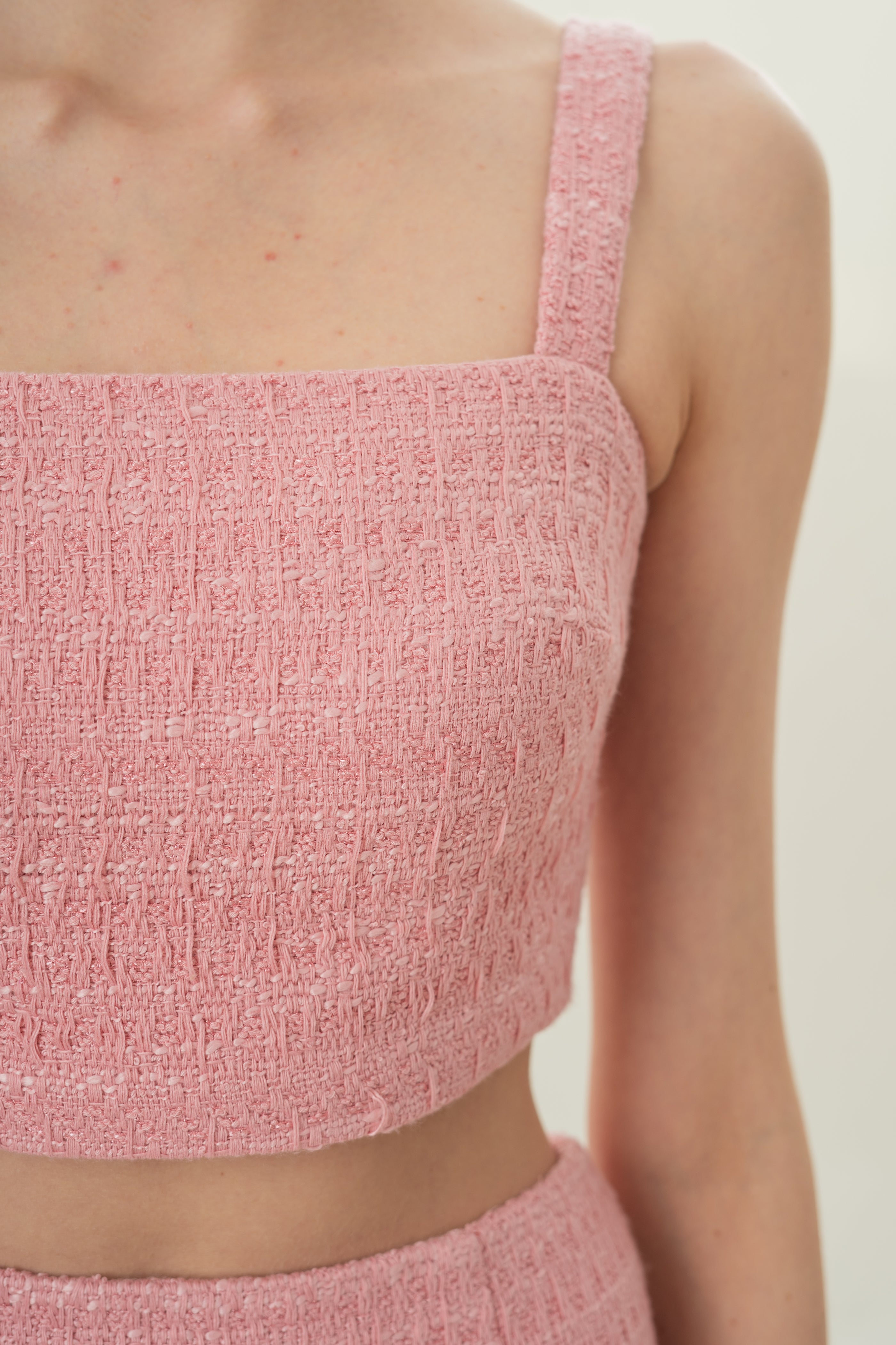 Bustier Top in Tweed Pink