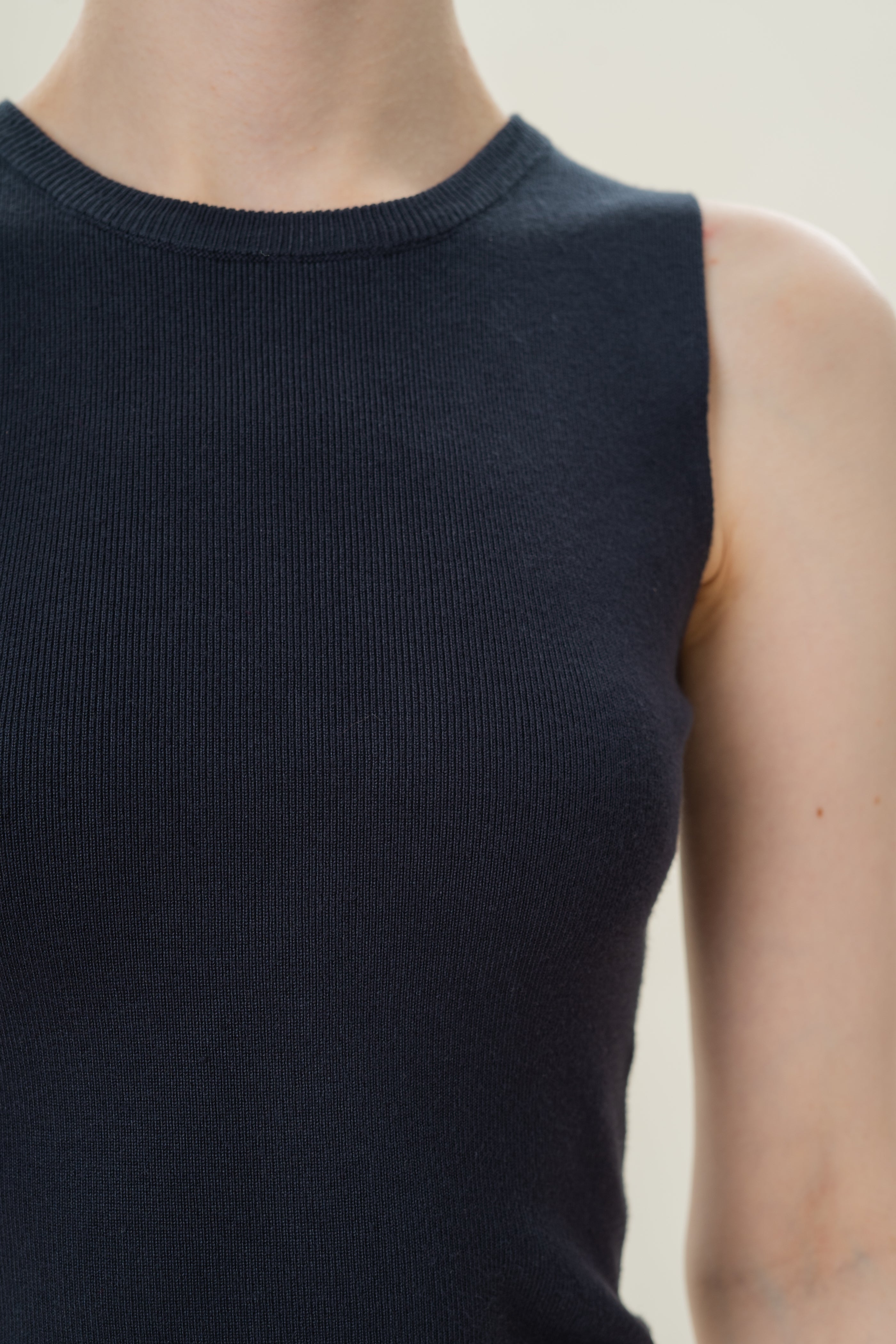 Sleeveless Knit Tank in Midnight