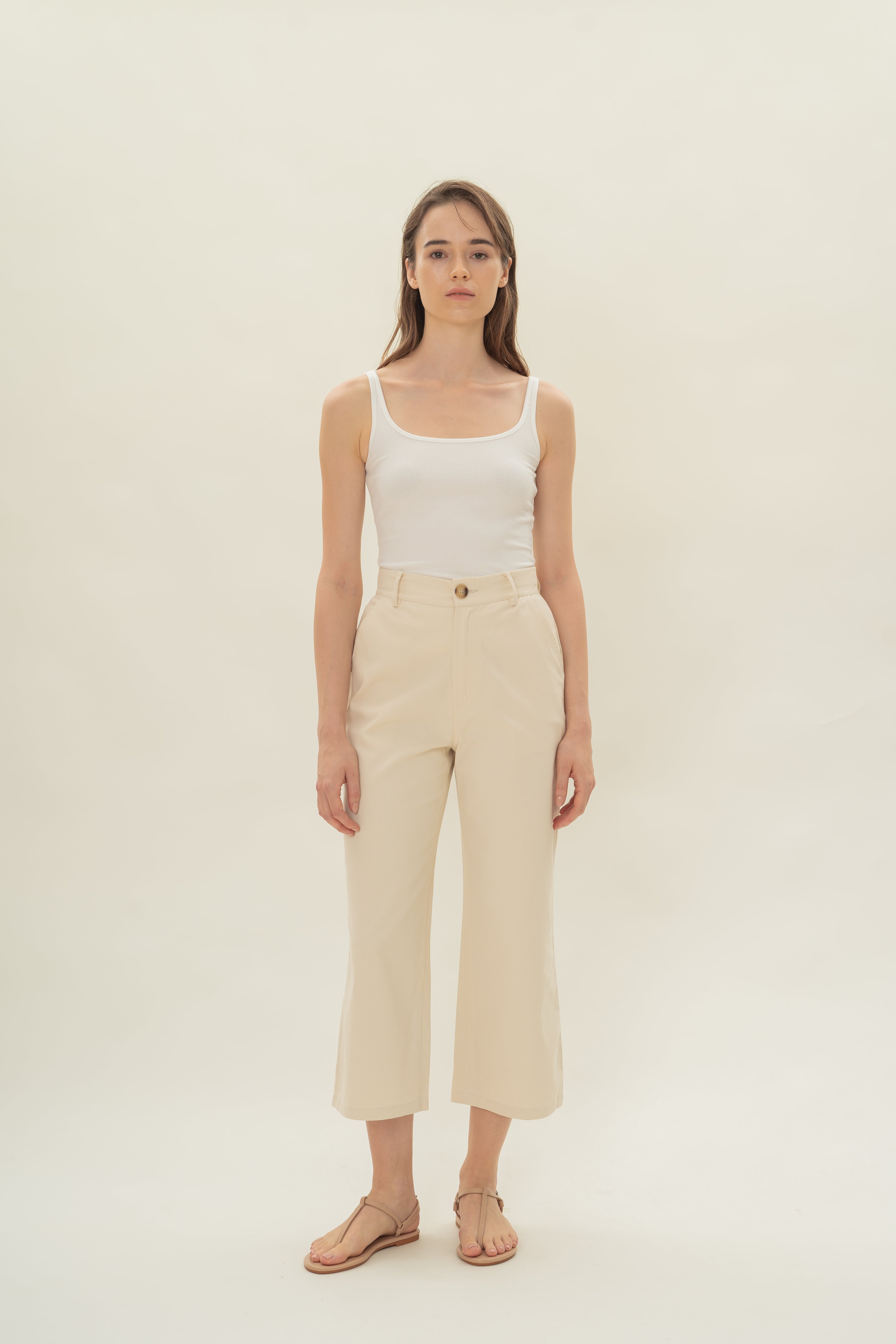 Classic Cotton Culottes in Ecru