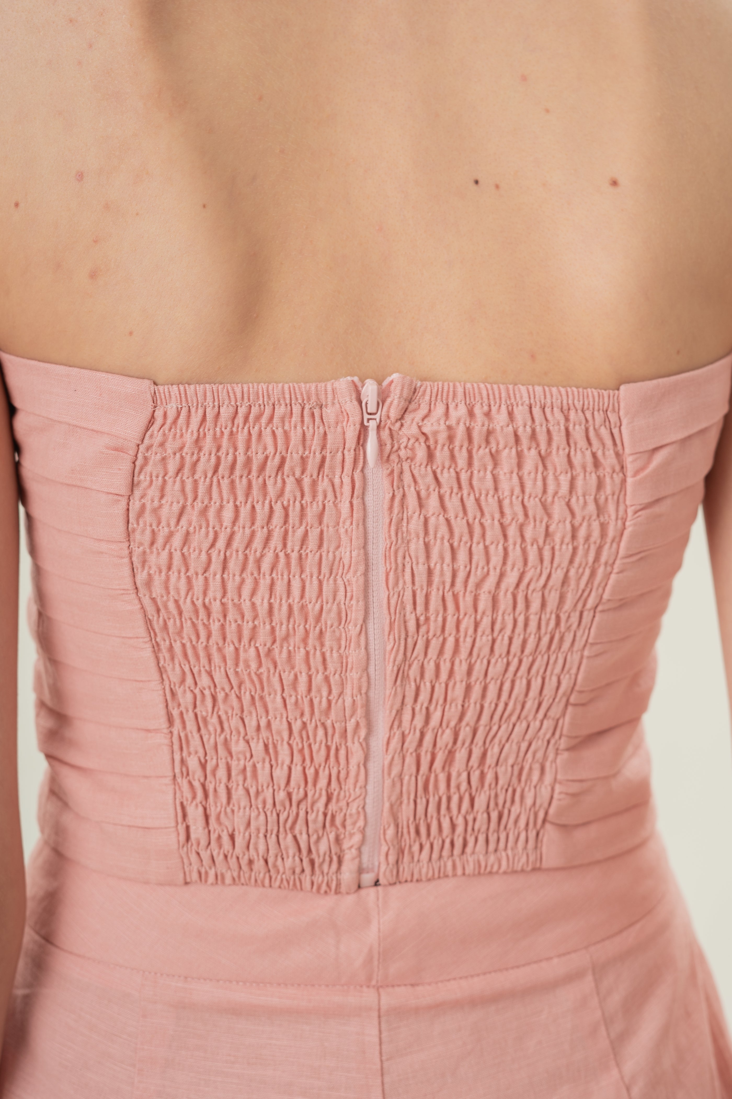 Ruched Bandeau Top in Pink