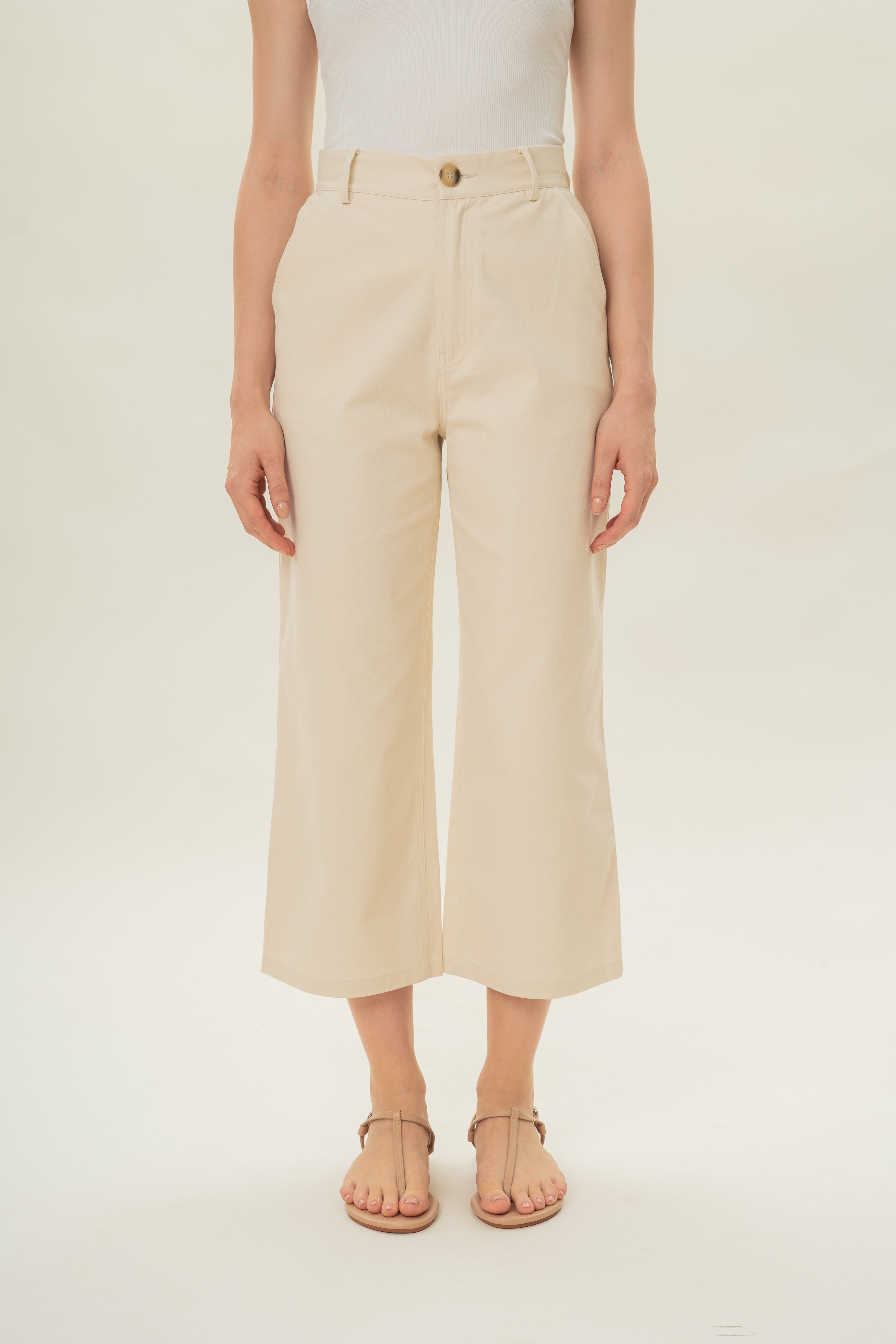 Classic Cotton Culottes in Ecru