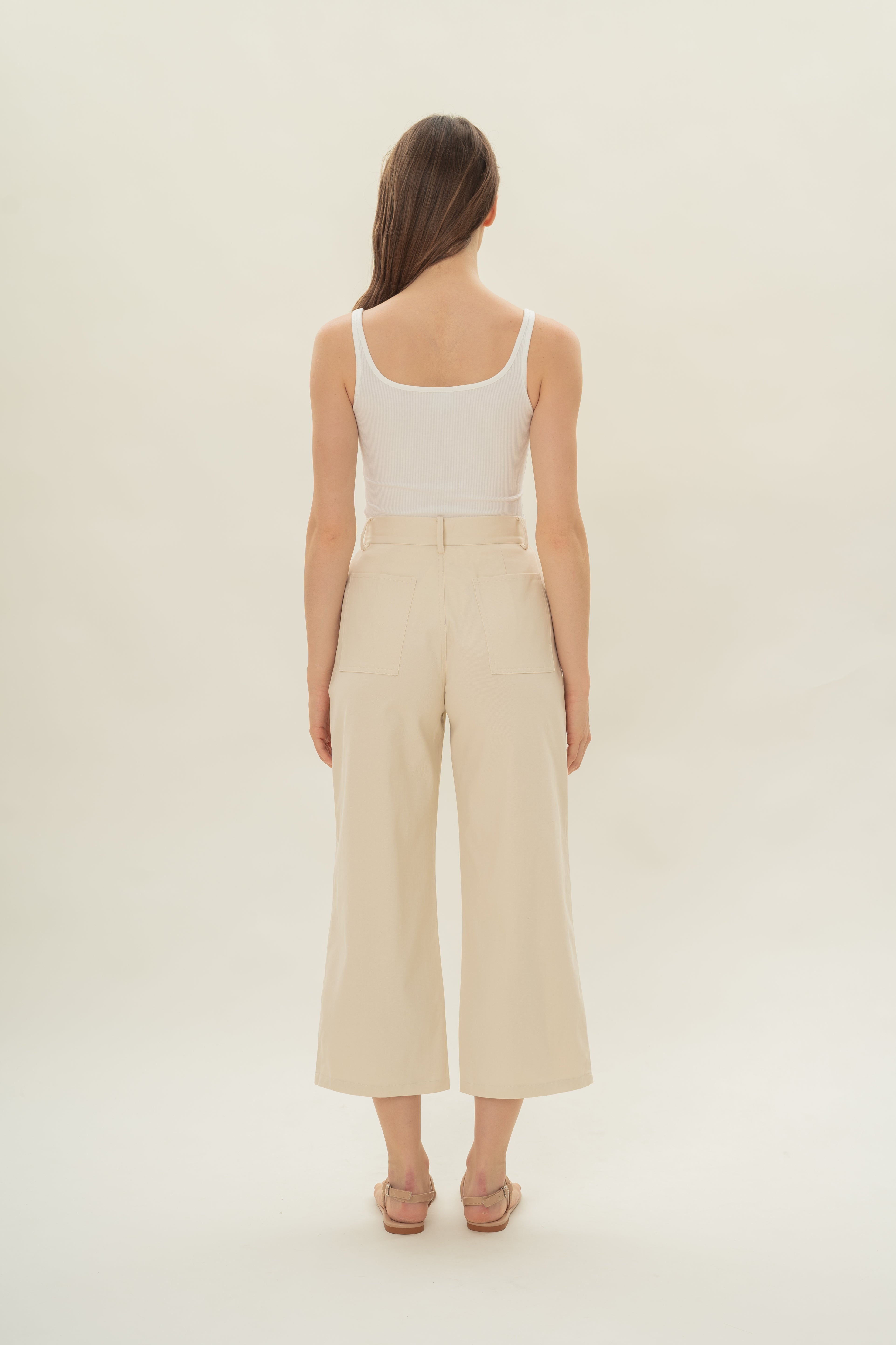 Classic Cotton Culottes in Ecru