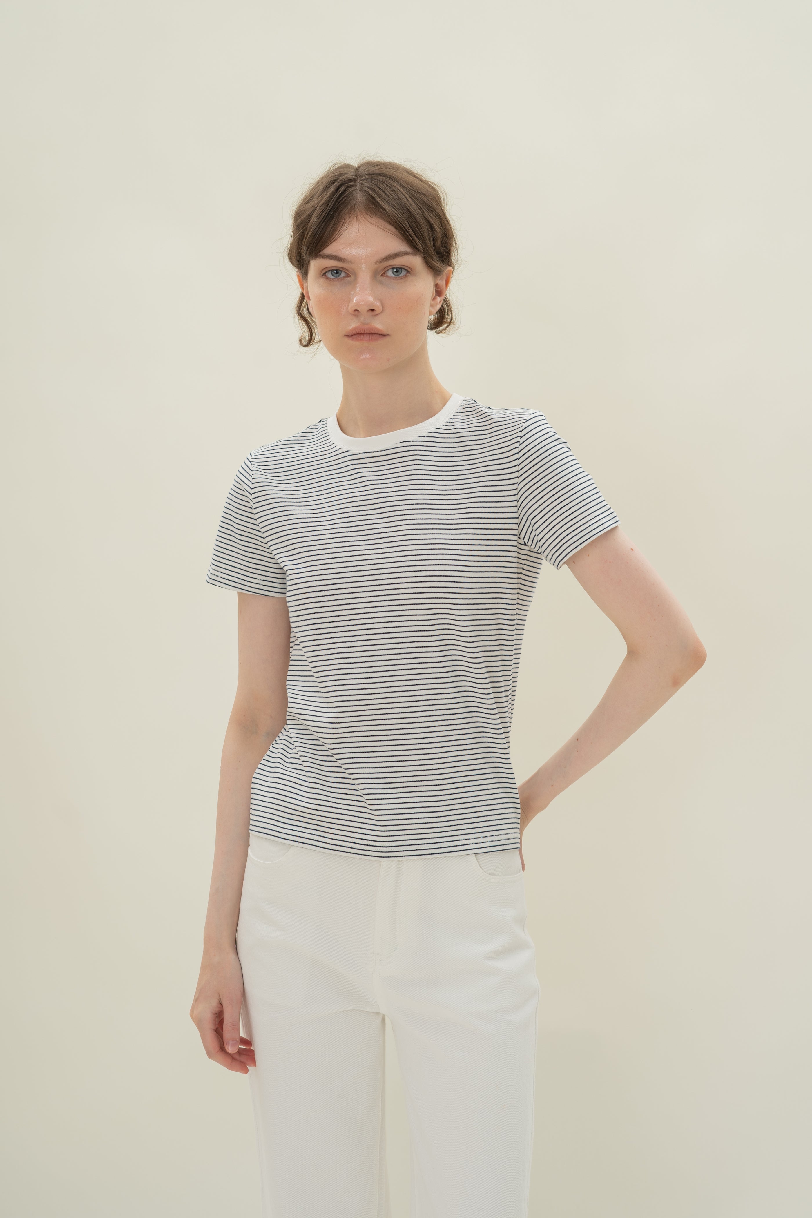 Slim Fit Tee in Stripe Navy  (N°.04)