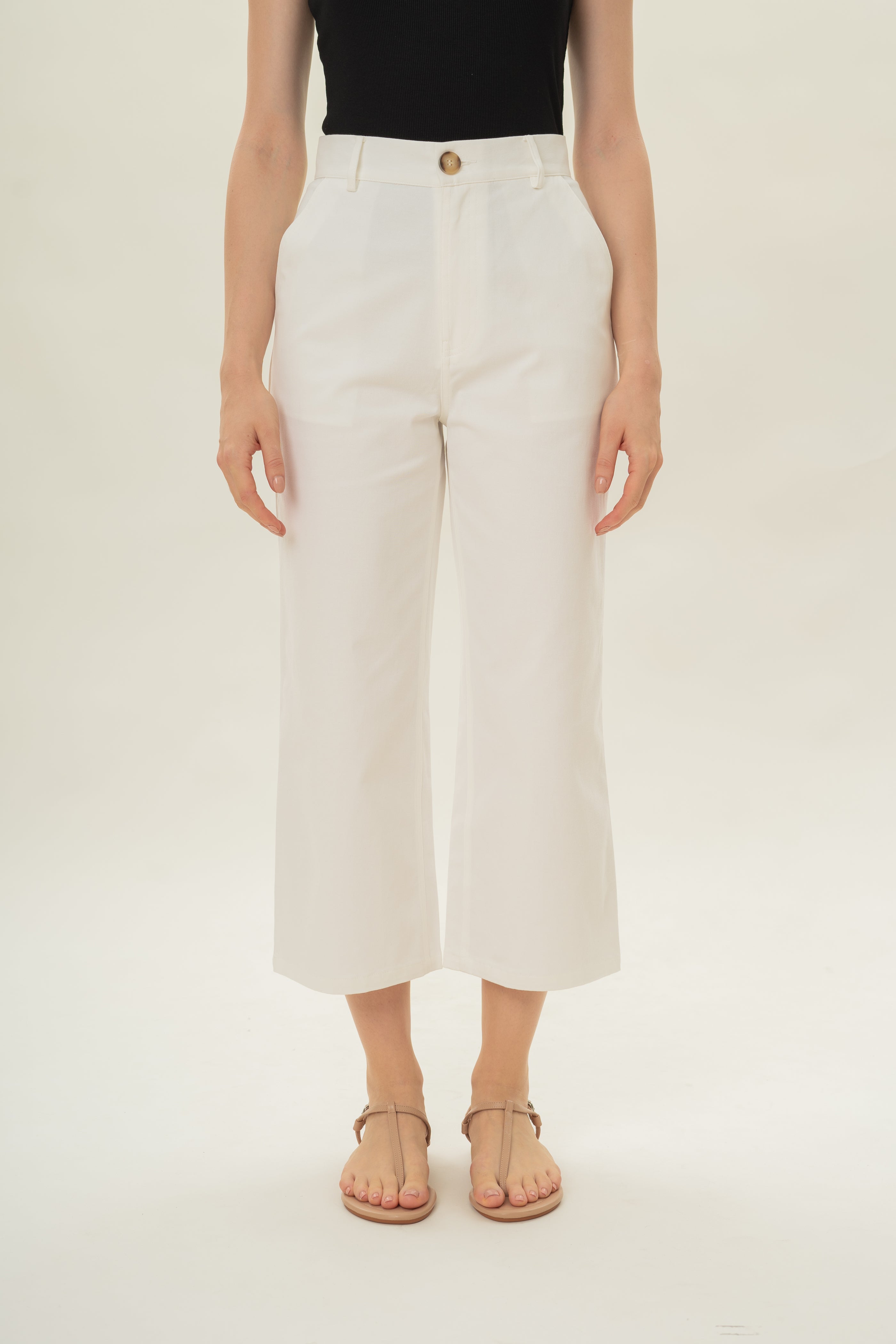 Classic Cotton Culottes in White